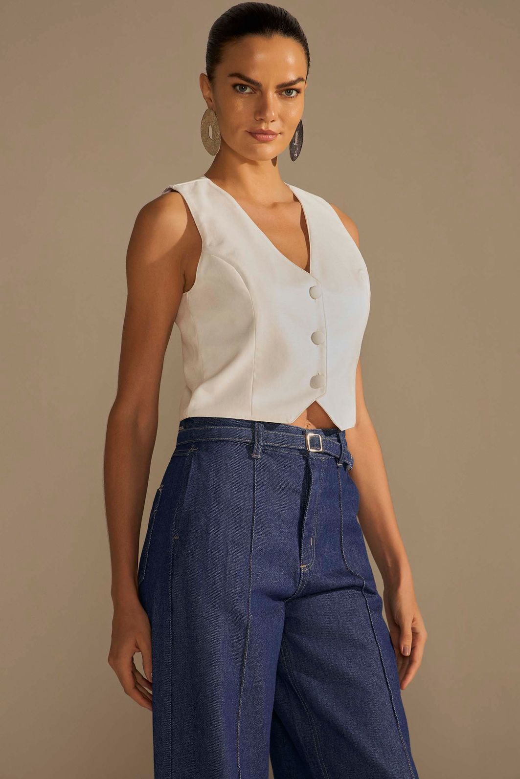 Calça reta em denim 94986 Linzzi Calça reta em denim 94986 Linzzi