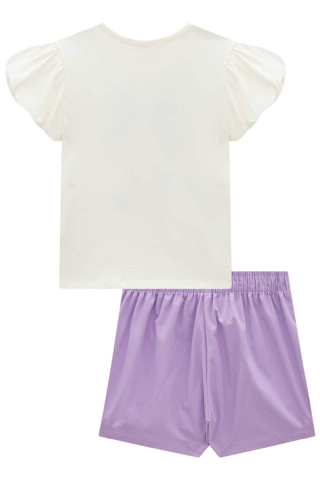 Conjunto de blusa em cotton e short saia em sarja cargo tecno 99671 Kukiê Infantil Menina Conjunto de blusa em cotton e short saia em sarja cargo tecno 99671 Kukiê Infantil Menina