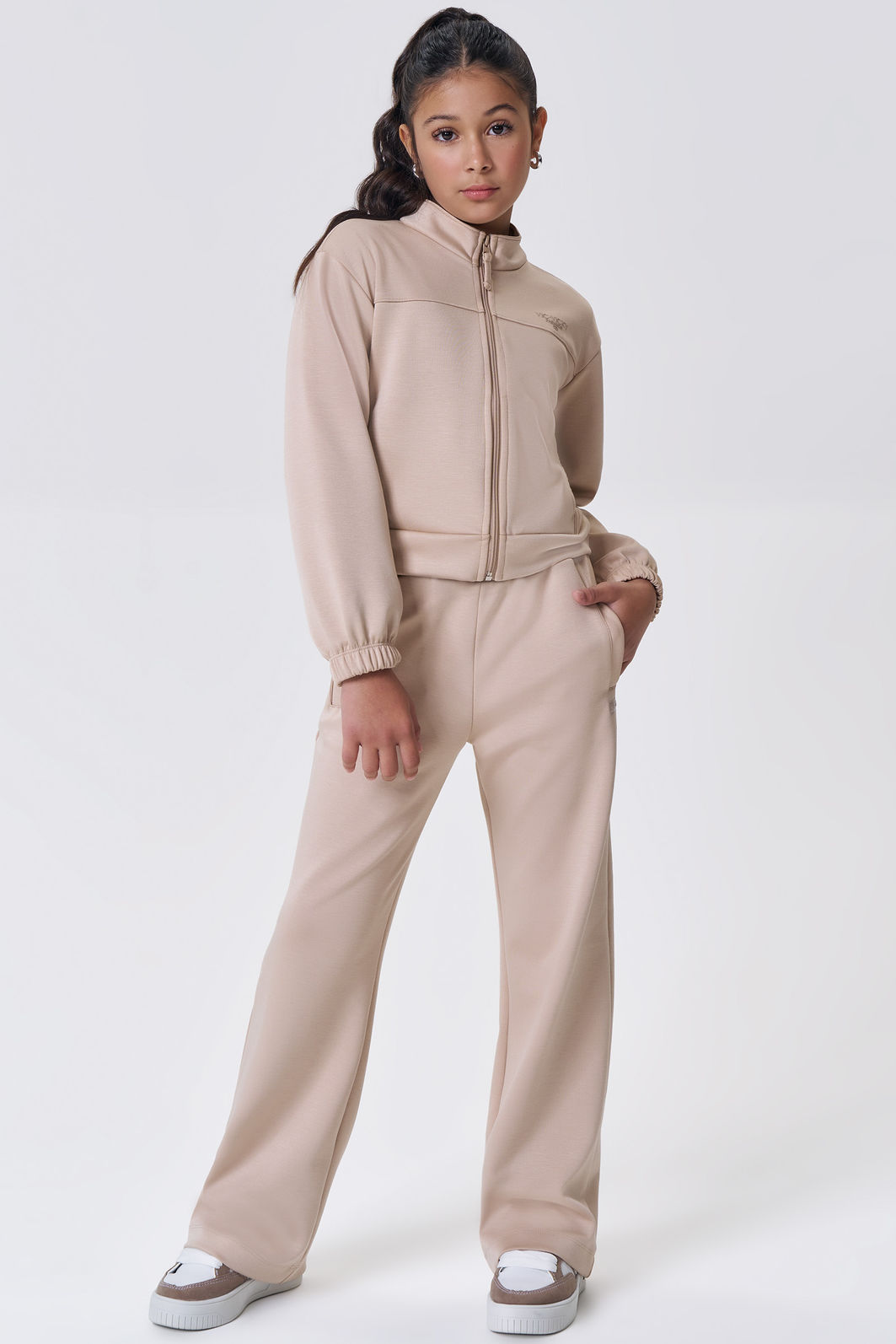 Calça wide leg em malha tecno new 90865 Vic Teen Menina Calça wide leg em malha tecno new 90865 Vic Teen Menina