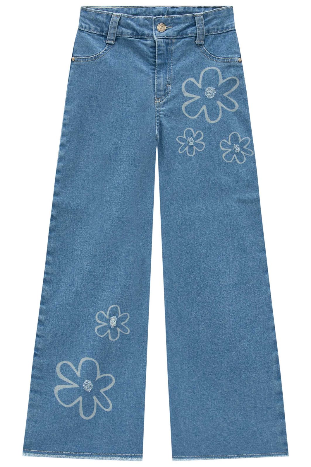 Calça wide leg em jeans com elastano 95404 Infanti Infantil Menina Calça wide leg em jeans com elastano 95404 Infanti Infantil Menina