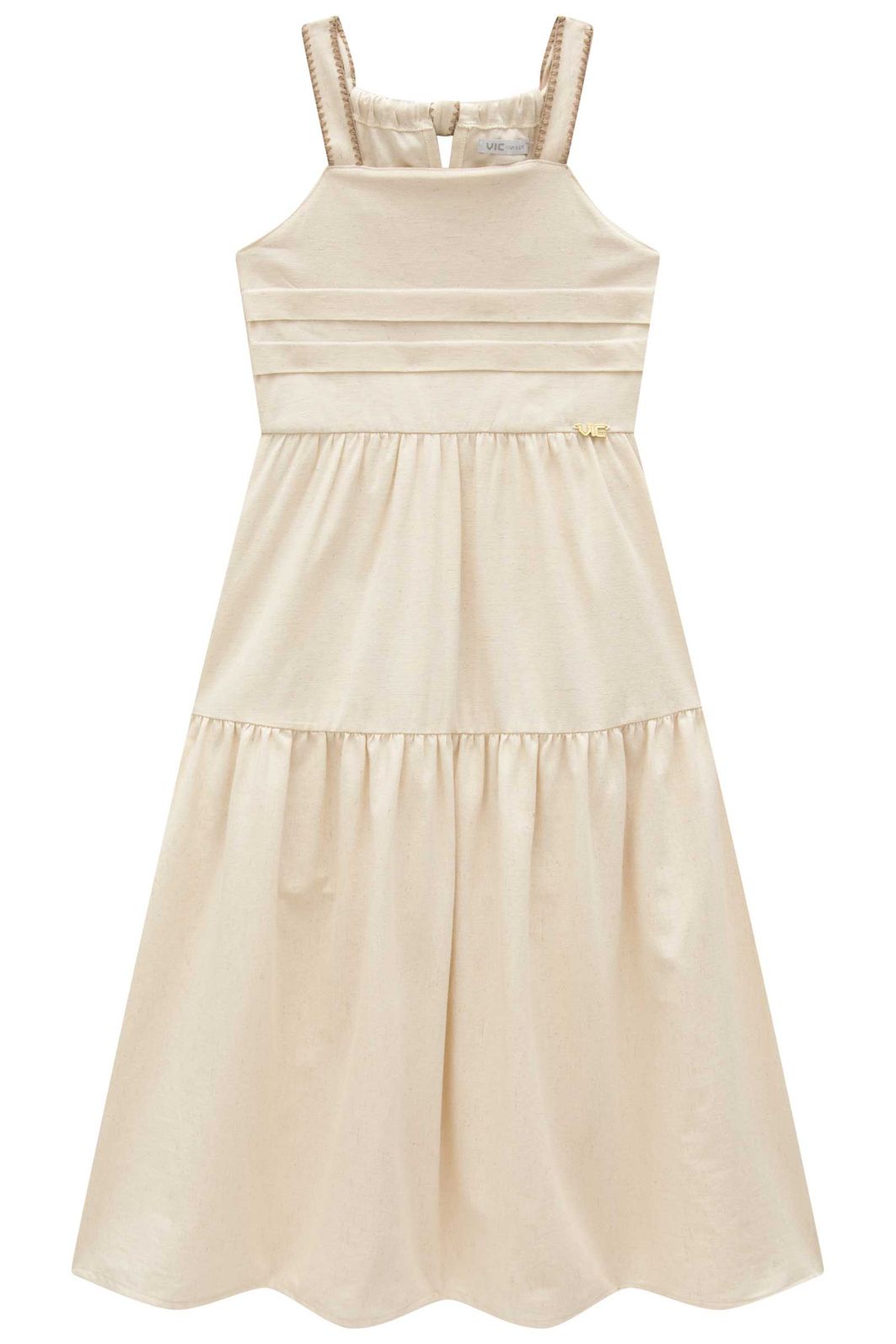 Vestido em linho com elastano 98896 Vic Teen Menina Vestido em linho com elastano 98896 Vic Teen Menina