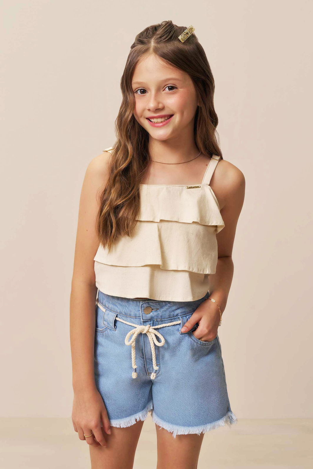 Shorts em jeans 94388 Vic Teen Menina Shorts em jeans 94388 Vic Teen Menina