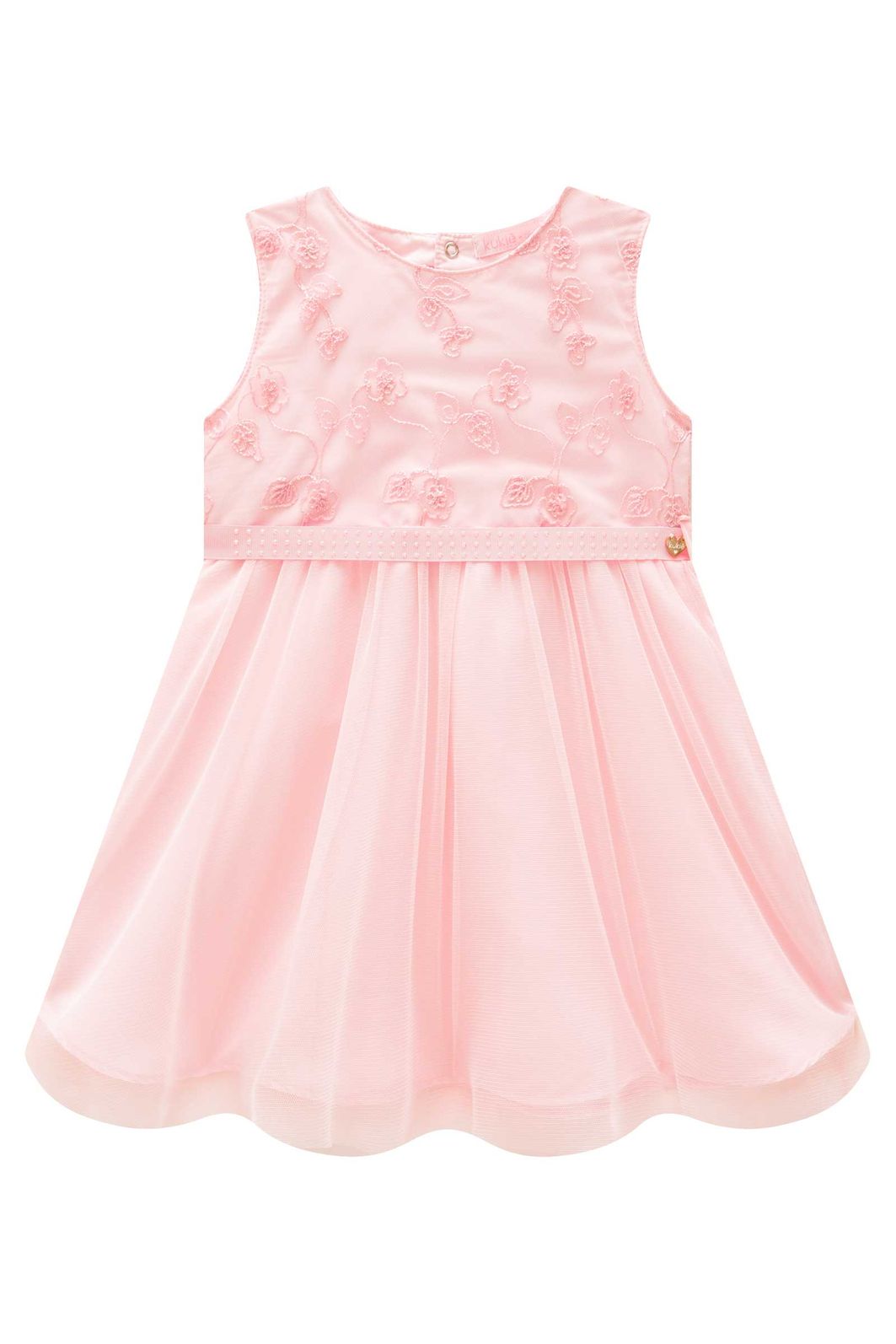 Vestido em tule bordado flores 99139 Kukiê Bebê Menina Vestido em tule bordado flores 99139 Kukiê Bebê Menina