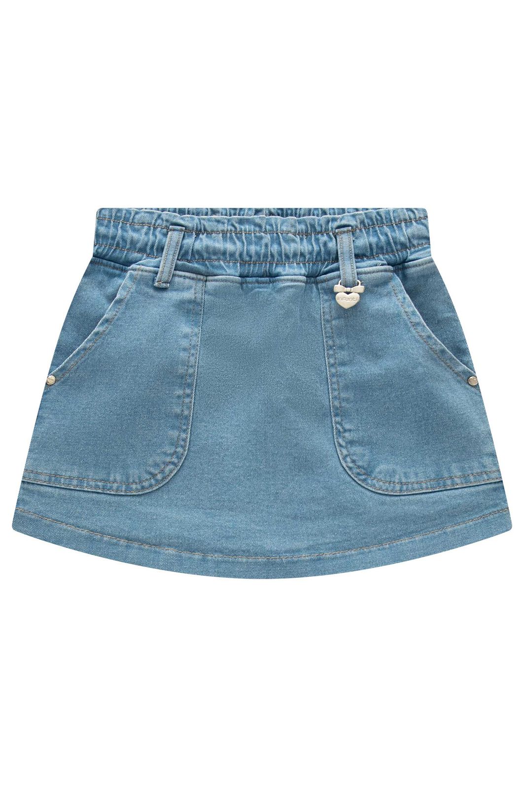 Short saia em jeans com elastano 94639 Infanti Infantil Menina Short saia em jeans com elastano 94639 Infanti Infantil Menina