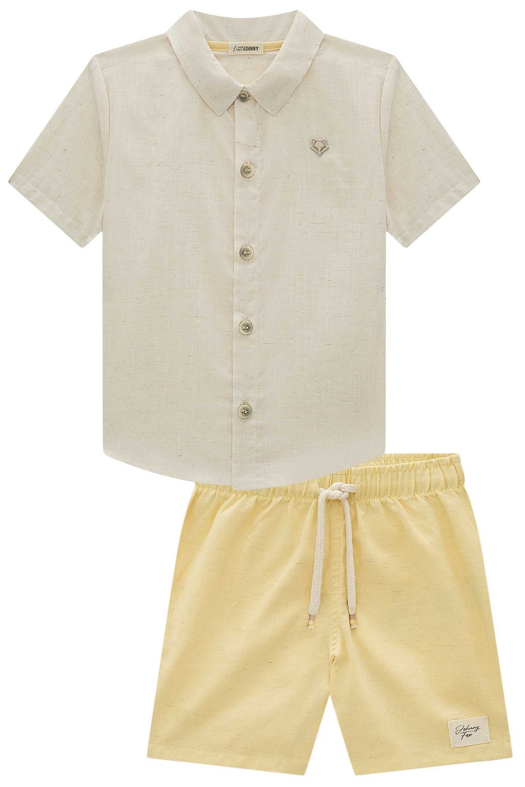 Conjunto de camisa em verano linho e bermuda em linho santorine com elastano 99370 Johnny Fox Teen Menino Conjunto de camisa em verano linho e bermuda em linho santorine com elastano 99370 Johnny Fox Teen Menino
