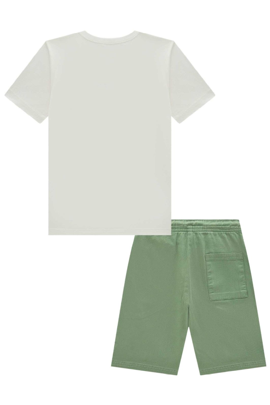 Conjunto de camiseta em meia malha e bermuda em sarja stretch com elastano 96837 Johnny Fox Teen Menino Conjunto de camiseta em meia malha e bermuda em sarja stretch com elastano 96837 Johnny Fox Teen Menino