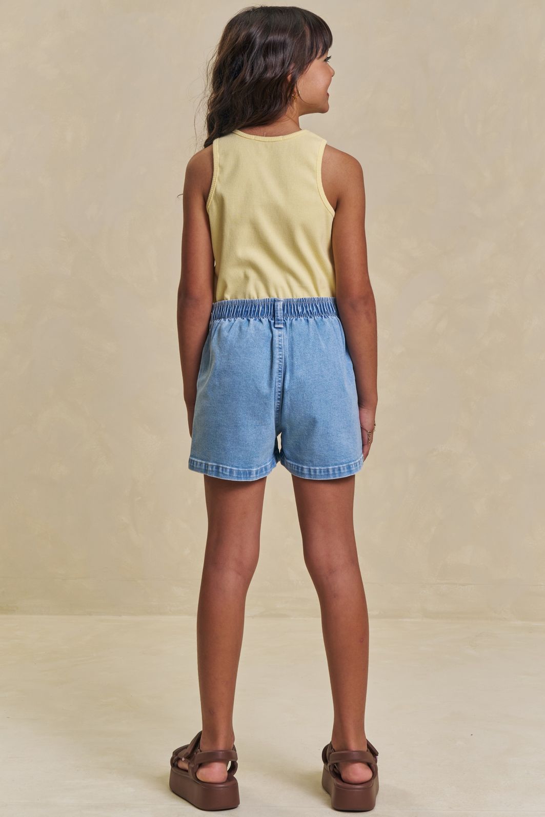 Conjunto de regata em canelado liz e shorts em jeans com elastano 95639 Lilimoon Teen Menina Conjunto de regata em canelado liz e shorts em jeans com elastano 95639 Lilimoon Teen Menina