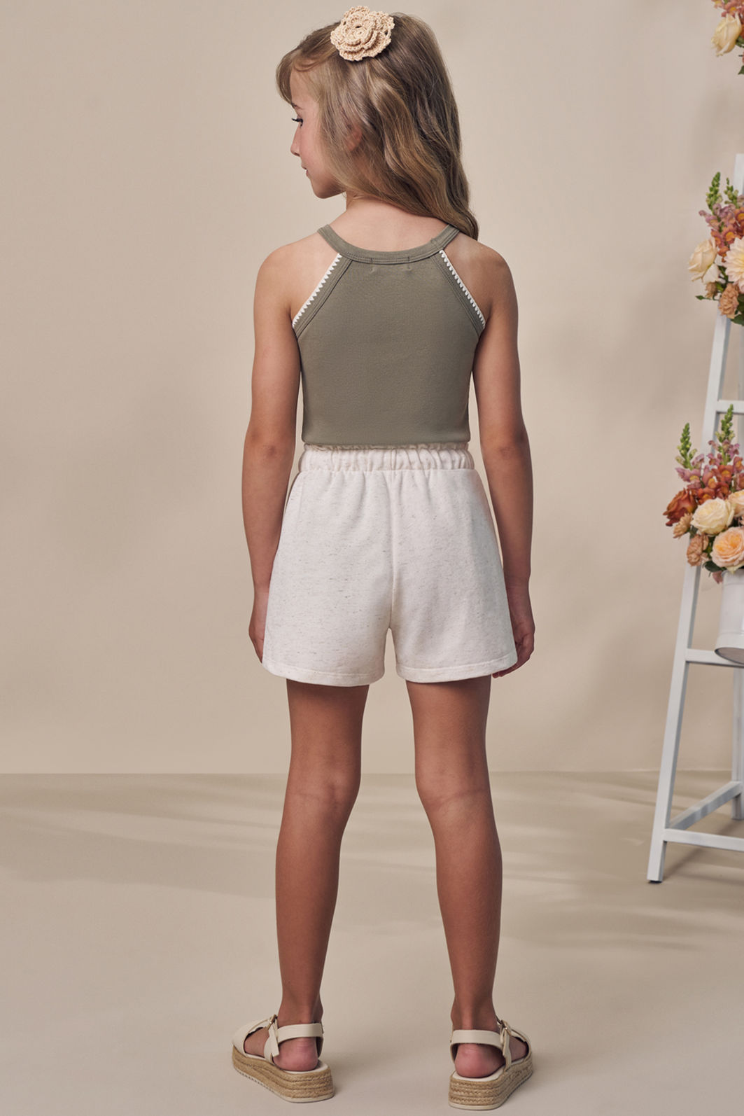 Conjunto de regata em cotton com shorts em moletom sem pelúcia 99170 Infanti Infantil Menina Conjunto de regata em cotton com shorts em moletom sem pelúcia 99170 Infanti Infantil Menina
