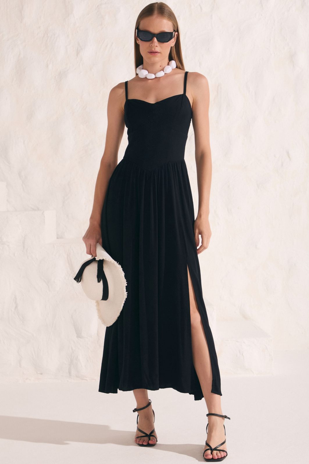 Vestido maxi midi em blend de viscose 88316 Linzzi Vestido maxi midi em blend de viscose 88316 Linzzi