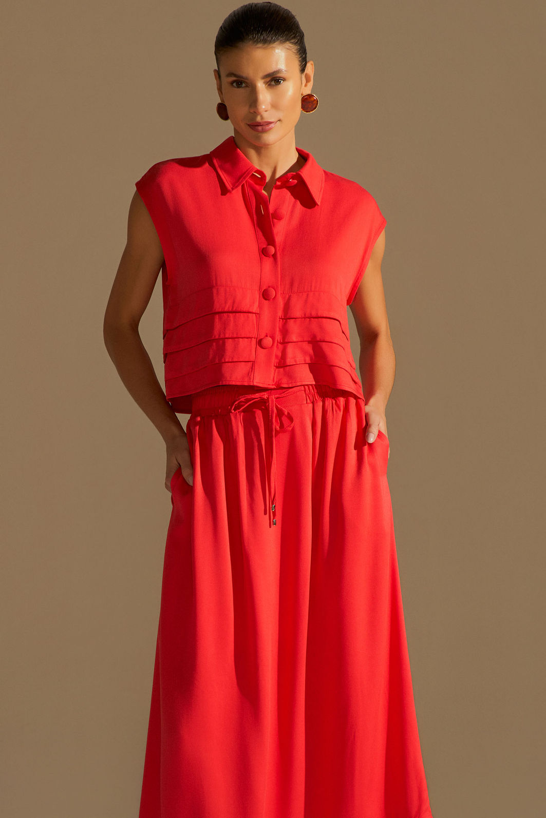 Camisa sem mangas em blend de viscose 96177 Linzzi Camisa sem mangas em blend de viscose 96177 Linzzi