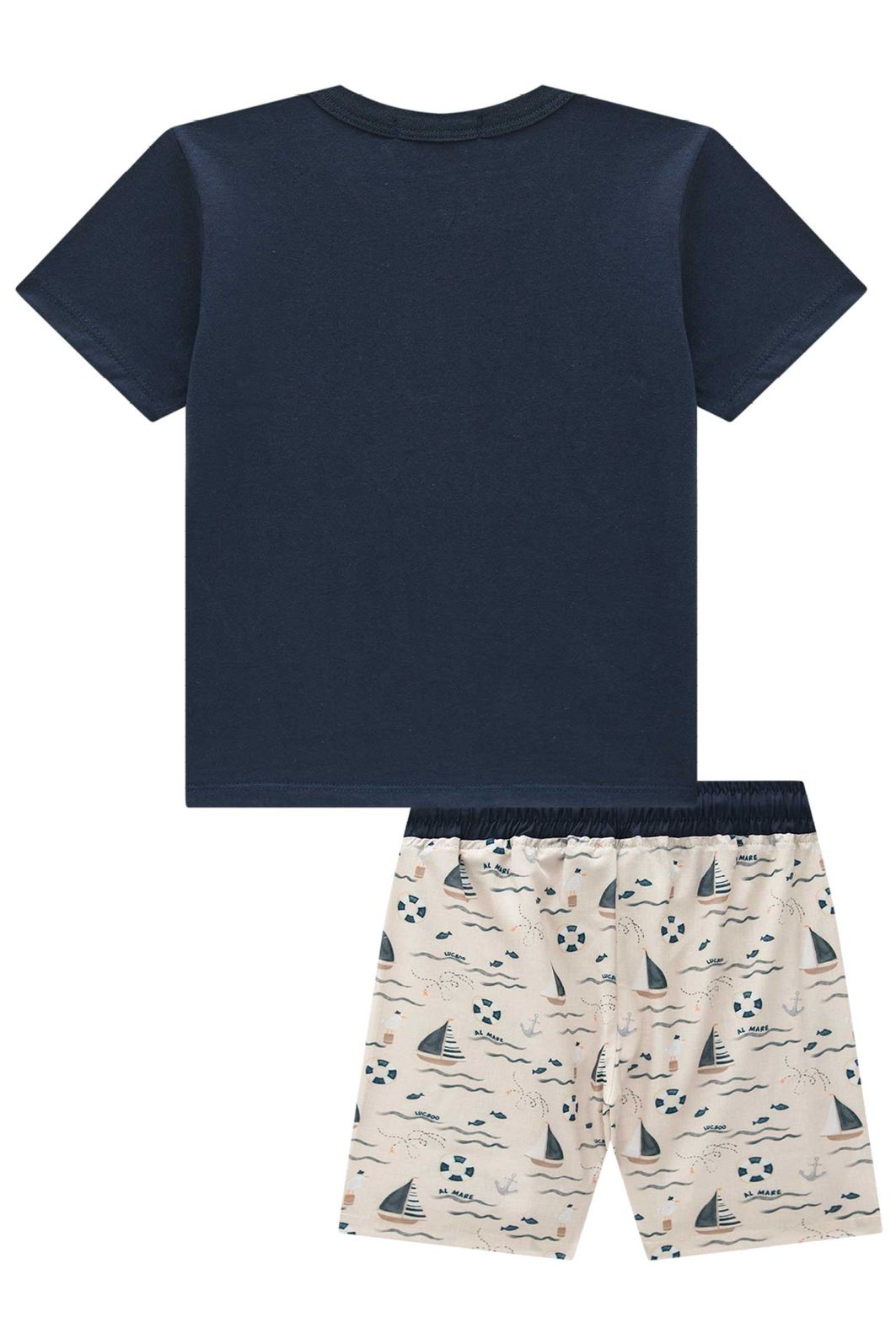 Conjunto de camiseta em meia malha e bermuda em nylon ergonomic com elastano 95453 LucBoo Infantil Menino Conjunto de camiseta em meia malha e bermuda em nylon ergonomic com elastano 95453 LucBoo Infantil Menino