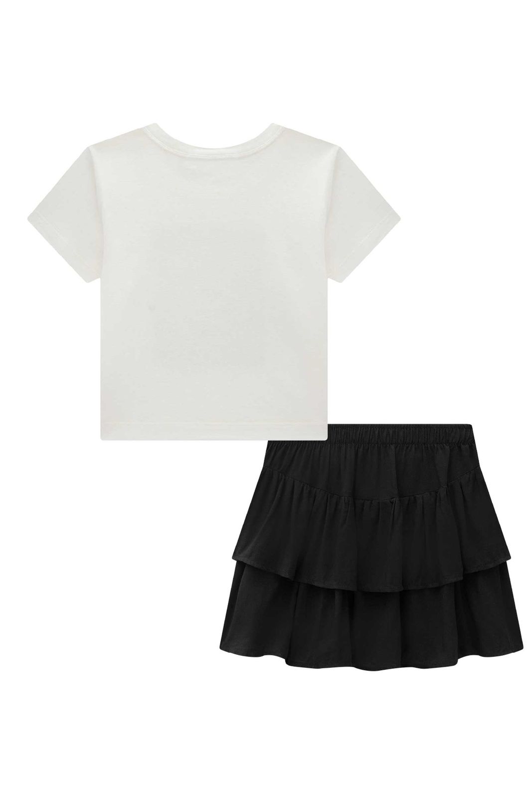 Conjunto de blusa em meia malha e saia em viscolinho summer 95916 Lilimoon Teen Menina Conjunto de blusa em meia malha e saia em viscolinho summer 95916 Lilimoon Teen Menina