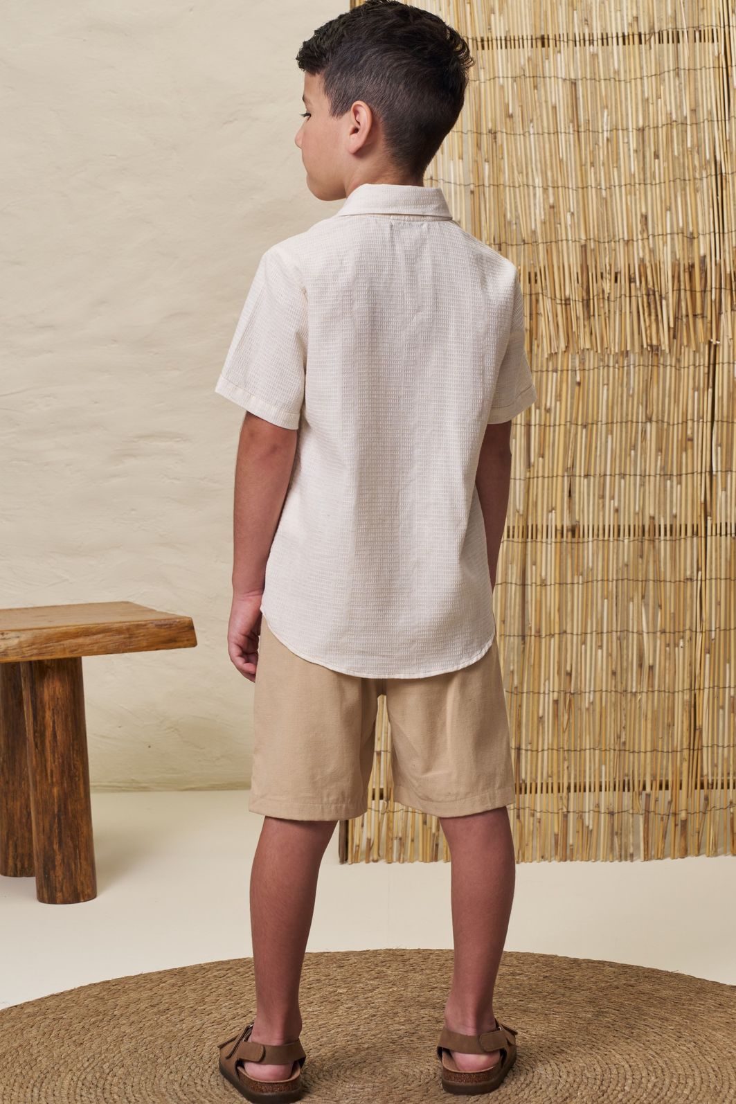 Conjunto de camisa em linho cierro e bermuda em linho santorine com elastano 99031 LucBoo Infantil Menino Conjunto de camisa em linho cierro e bermuda em linho santorine com elastano 99031 LucBoo Infantil Menino