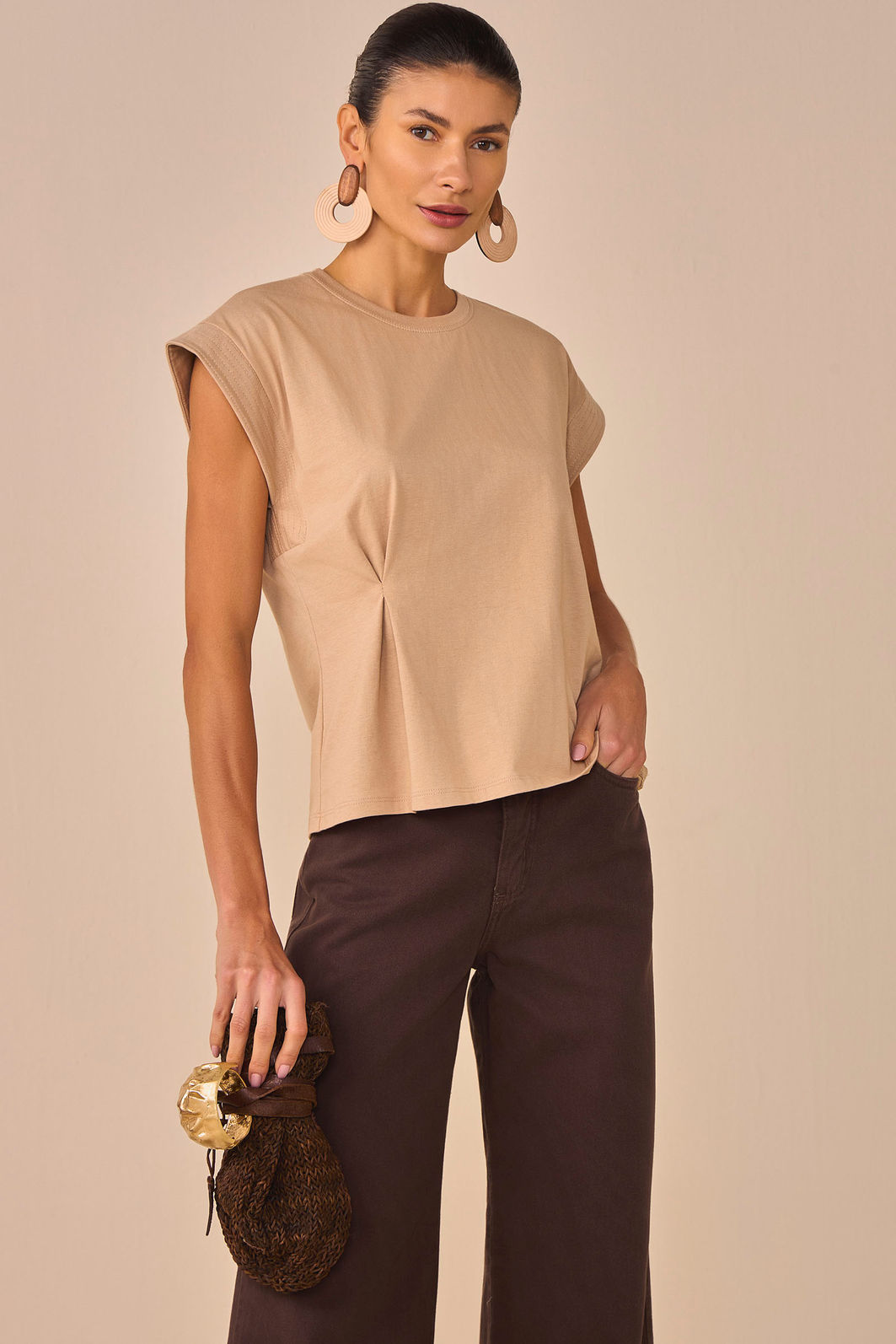 Blusa em malha de algodão premium 95612 Linzzi Blusa em malha de algodão premium 95612 Linzzi