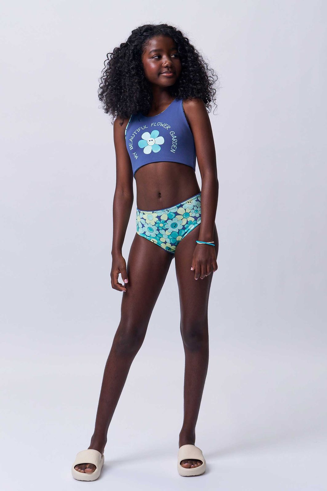 Conjunto de biquíni reversível em malha UV Dry com proteção UV 50+ 92880 Lilimoon Teen Menina Conjunto de biquíni reversível em malha UV Dry com proteção UV 50+ 92880 Lilimoon Teen Menina