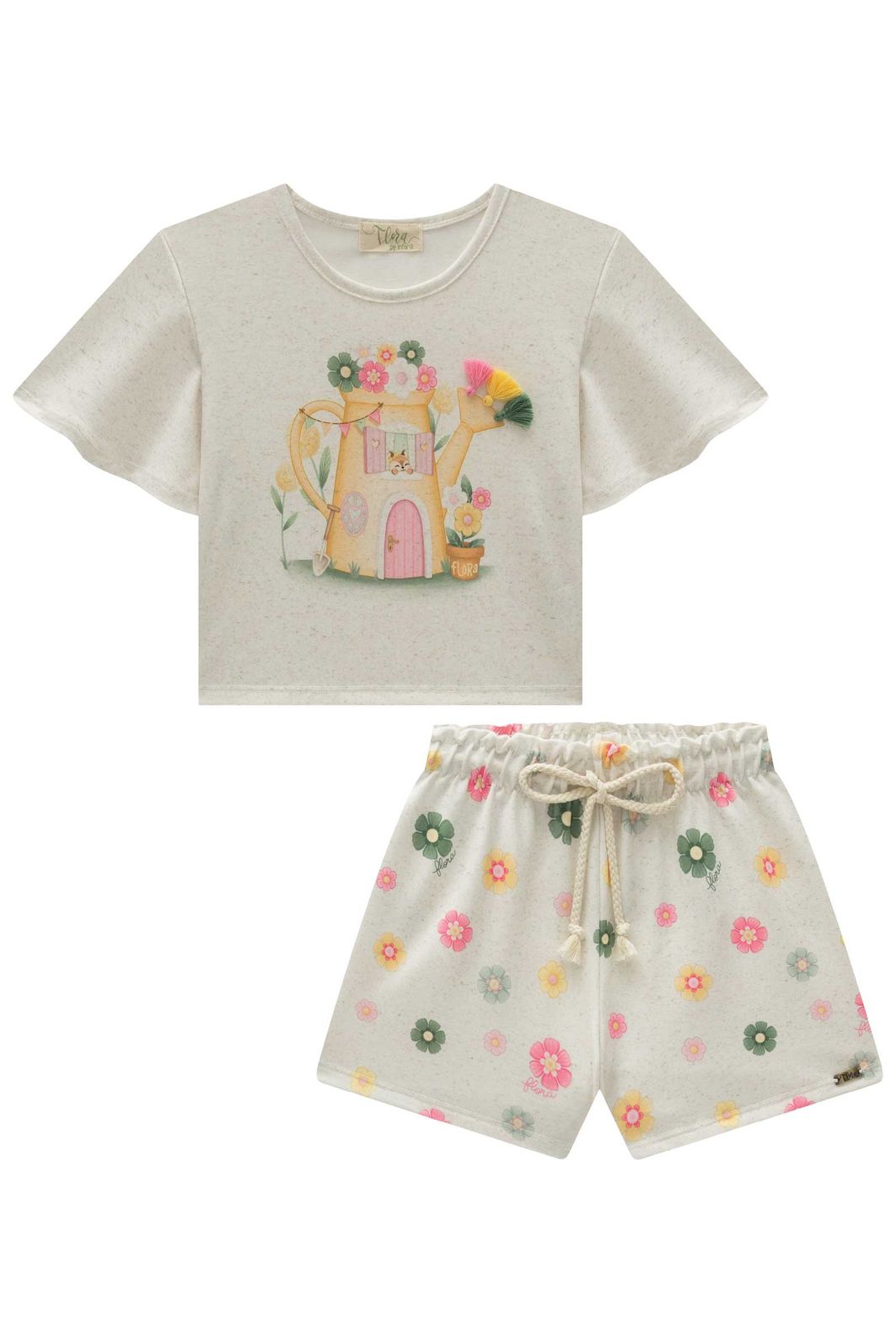 Conjunto de blusa em malha fresh com shorts em molecotton 96953 Infanti Infantil Menina Conjunto de blusa em malha fresh com shorts em molecotton 96953 Infanti Infantil Menina