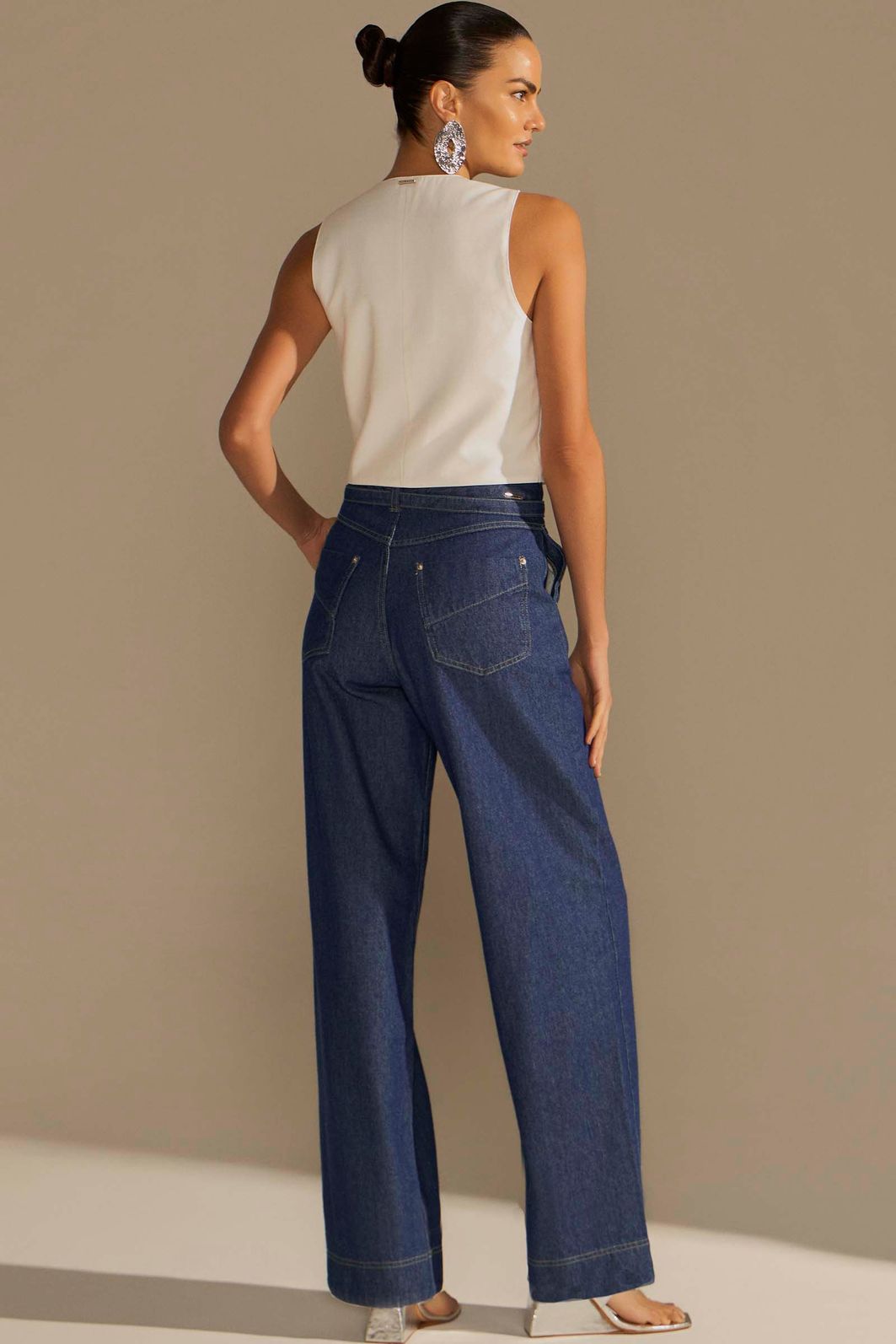 Calça reta em denim 94986 Linzzi Calça reta em denim 94986 Linzzi