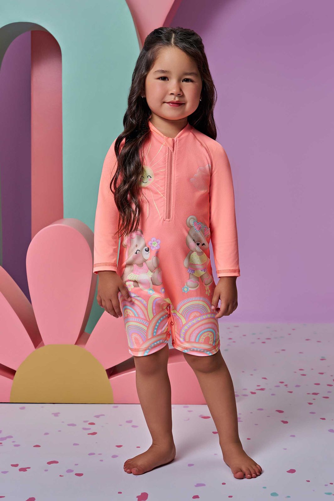 Macacão em malha UV dry com proteção UV 50+ 93213 Infanti Bebê Menina Macacão em malha UV dry com proteção UV 50+ 93213 Infanti Bebê Menina