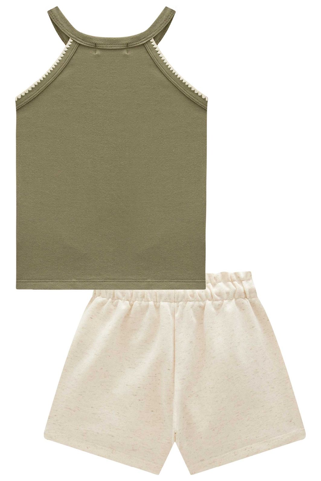 Conjunto de regata em cotton com shorts em moletom sem pelúcia 99170 Infanti Infantil Menina Conjunto de regata em cotton com shorts em moletom sem pelúcia 99170 Infanti Infantil Menina
