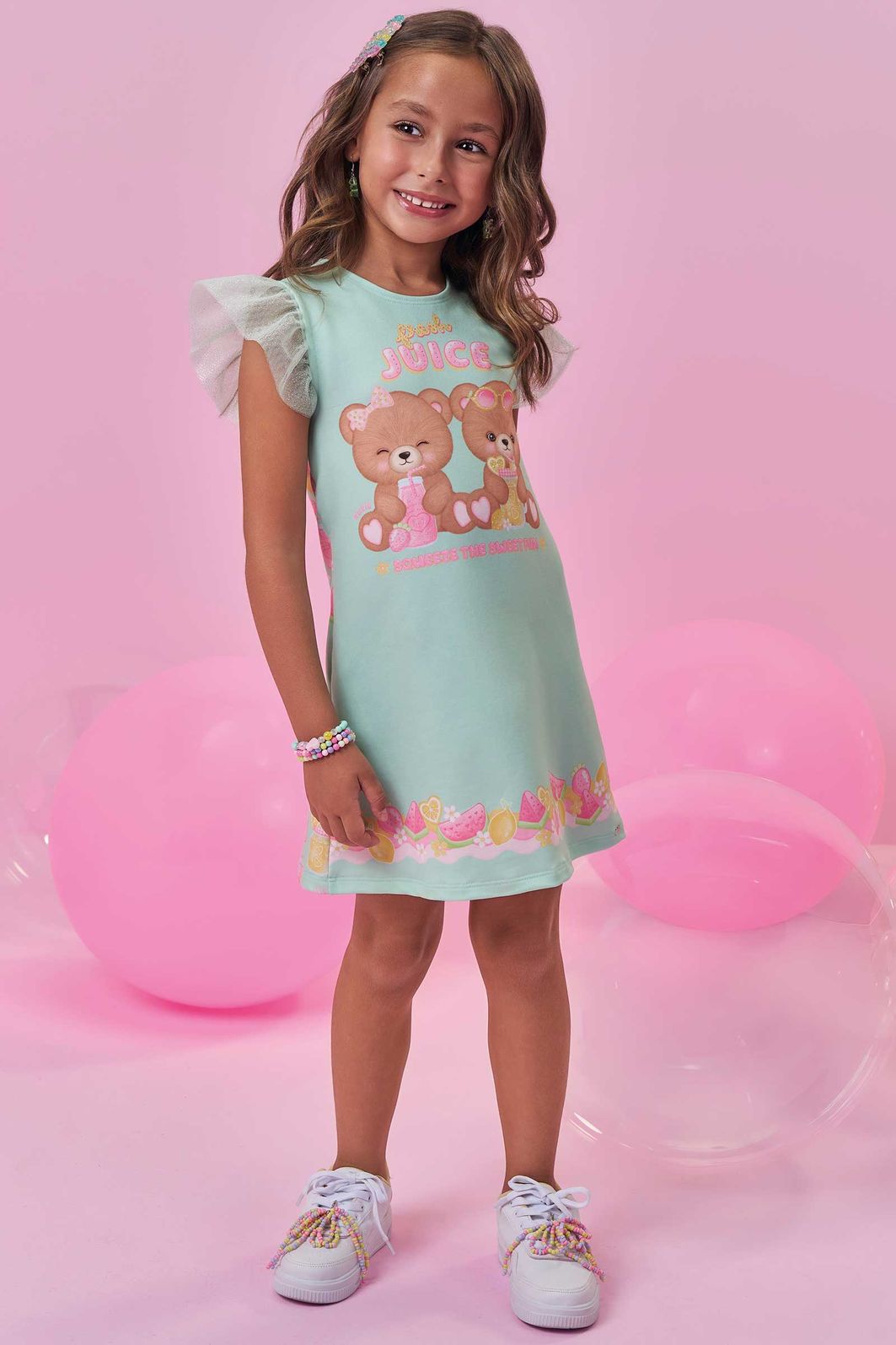 Vestido em molecotton 99624 Kukiê Infantil Menina Vestido em molecotton 99624 Kukiê Infantil Menina