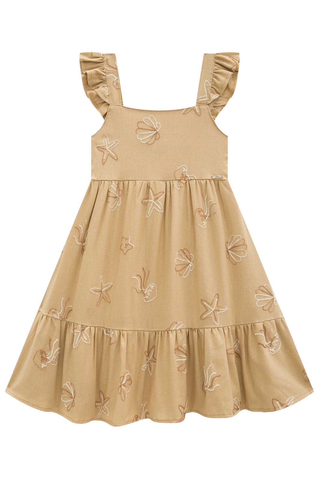 Vestido em blend de linho bordado 96427 Infanti Infantil Menina Vestido em blend de linho bordado 96427 Infanti Infantil Menina