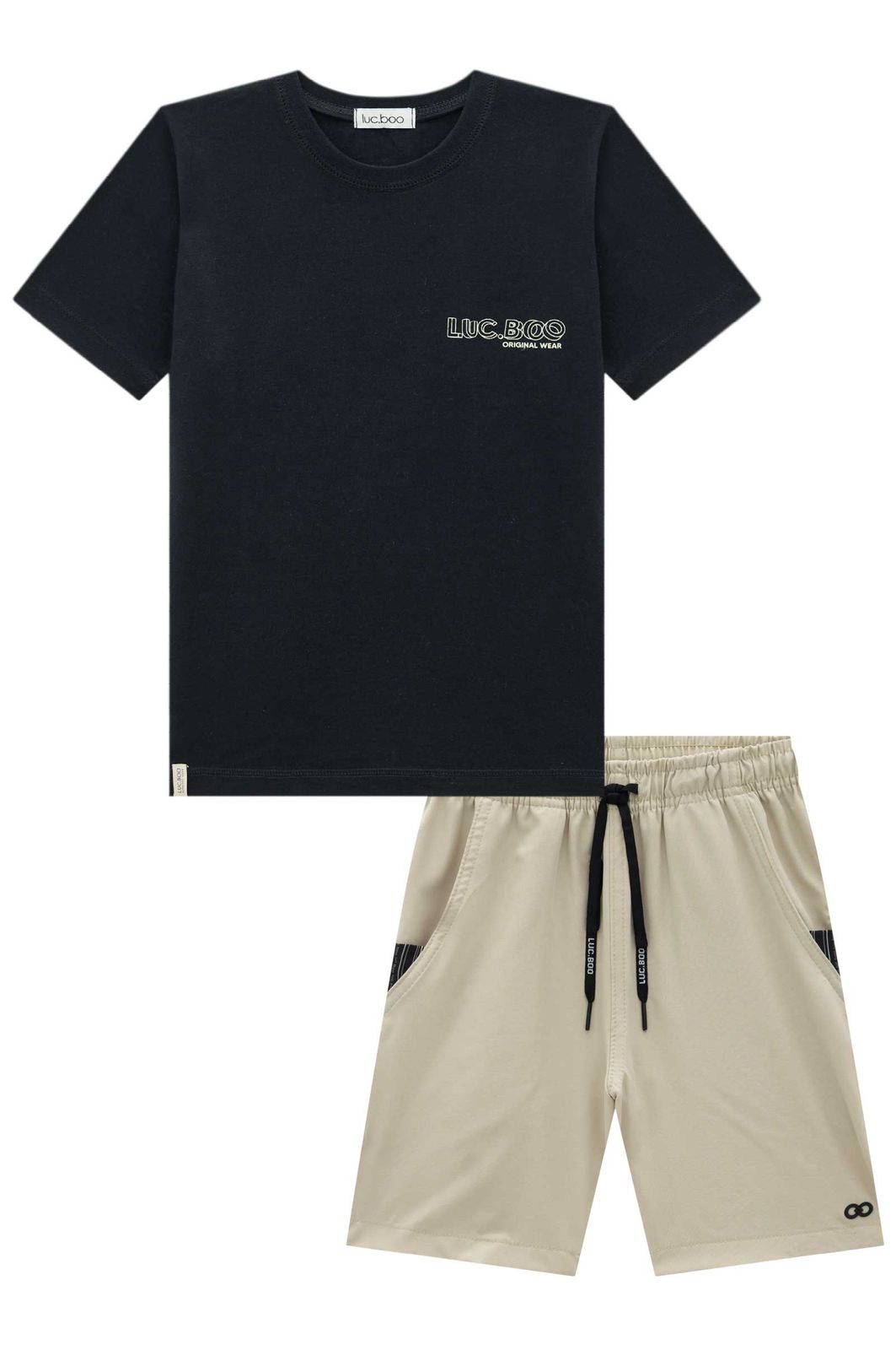 Conjunto de camiseta em meia malha e bermuda em nylon hidronatic supersoft premium 97255 LucBoo Infantil Menino Conjunto de camiseta em meia malha e bermuda em nylon hidronatic supersoft premium 97255 LucBoo Infantil Menino