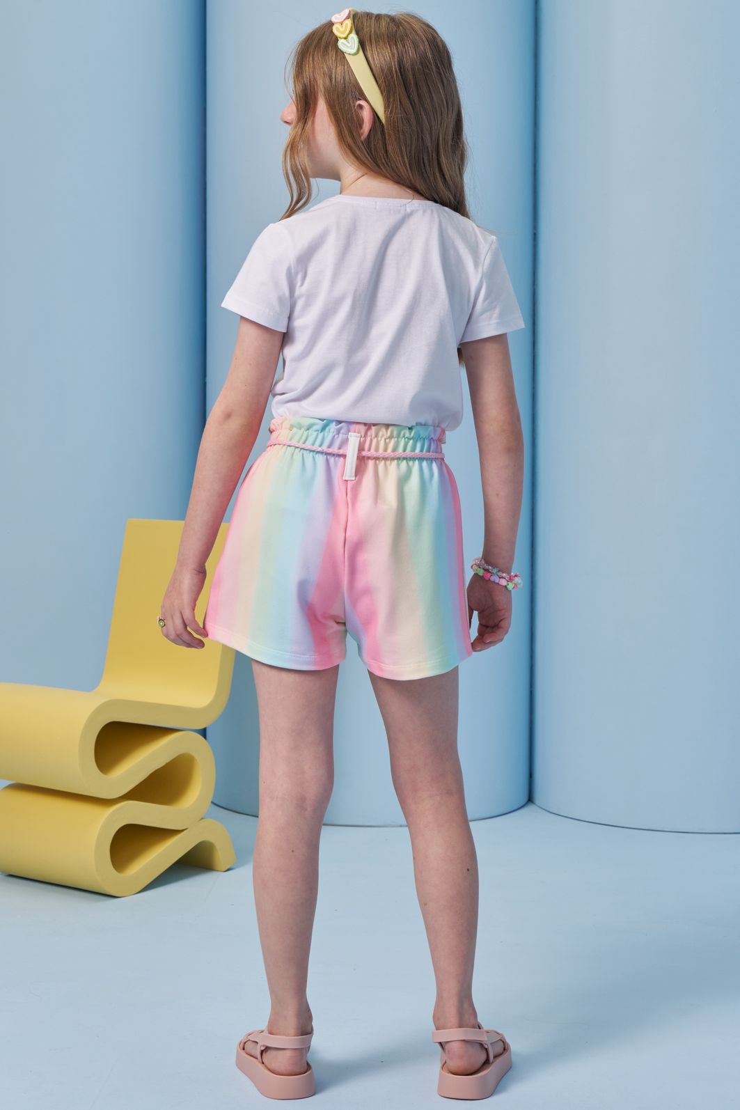Conjunto de blusa em meia malha e shorts em molecotton 95682 Infanti Infantil Menina Conjunto de blusa em meia malha e shorts em molecotton 95682 Infanti Infantil Menina