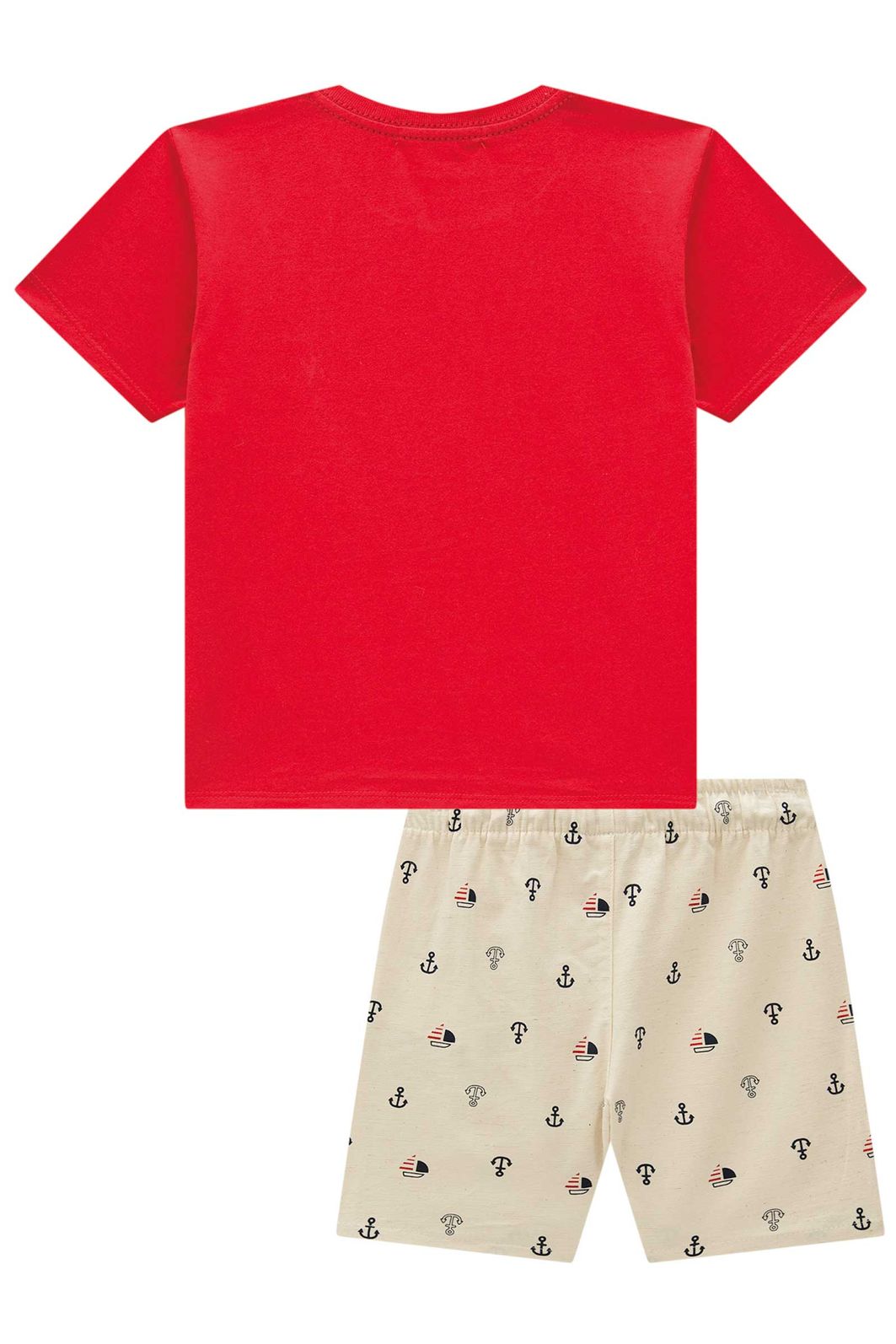 Conjunto de camiseta em meia malha e bermuda em linho santorine com elastano 95451 LucBoo Infantil Menino Conjunto de camiseta em meia malha e bermuda em linho santorine com elastano 95451 LucBoo Infantil Menino