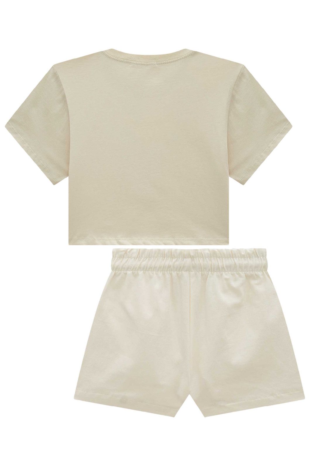 Conjunto de blusa em meia malha com shorts de sarja com elastano 98891 Infanti Infantil Menina Conjunto de blusa em meia malha com shorts de sarja com elastano 98891 Infanti Infantil Menina