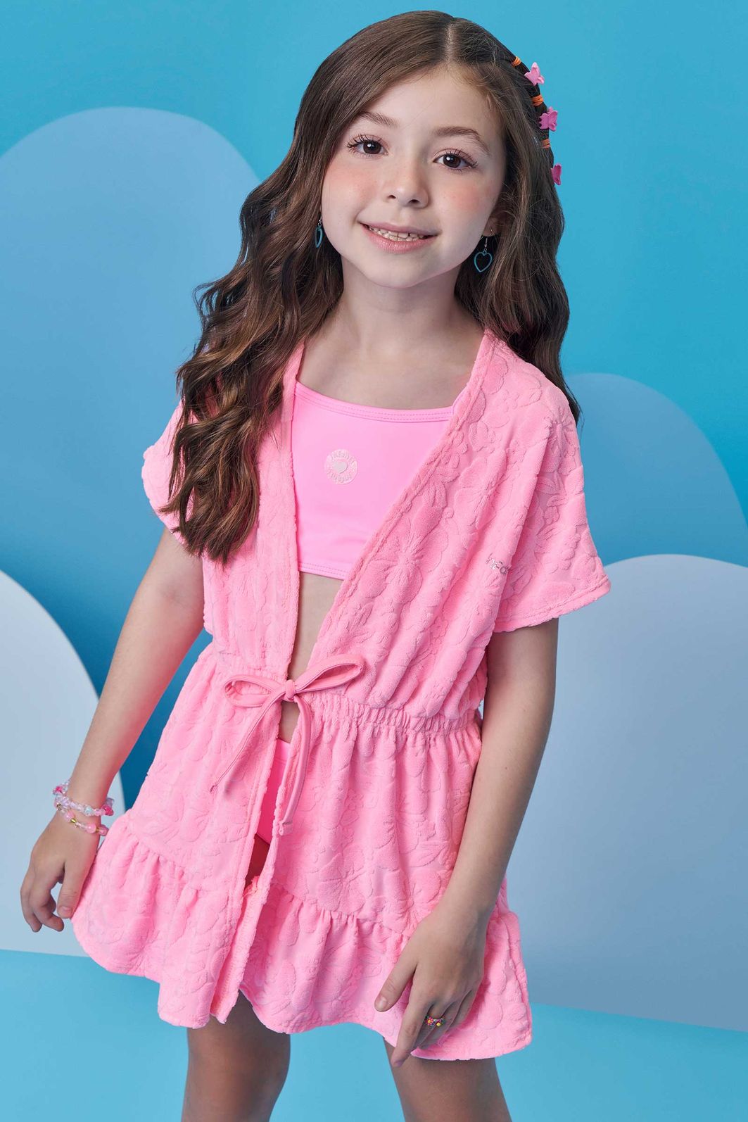 Saída de praia em malha atoalhada 95306 Infanti Infantil Menina Saída de praia em malha atoalhada 95306 Infanti Infantil Menina
