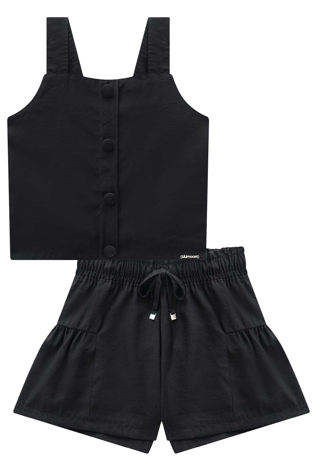 Conjunto de top e short saia em tecido plano viscose sense 98610 Lilimoon Teen Menina