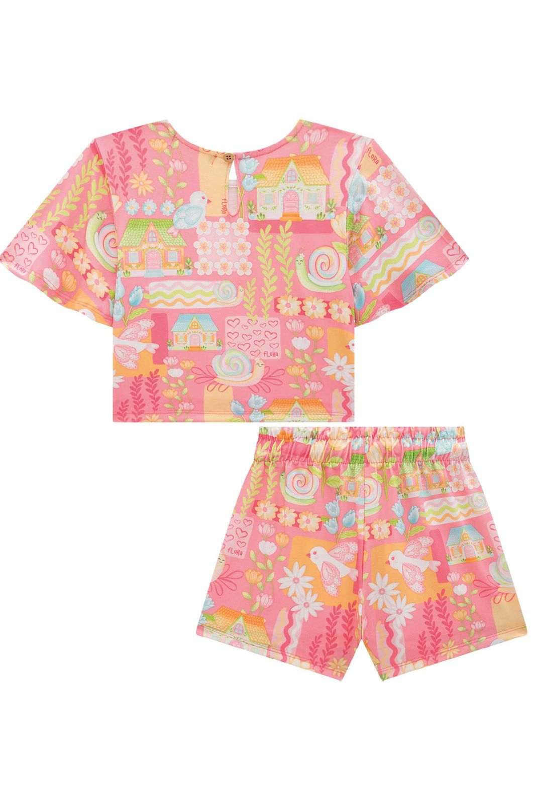 Conjunto de blusa e shorts em malha fresh 96926 Infanti Infantil Menina Conjunto de blusa e shorts em malha fresh 96926 Infanti Infantil Menina