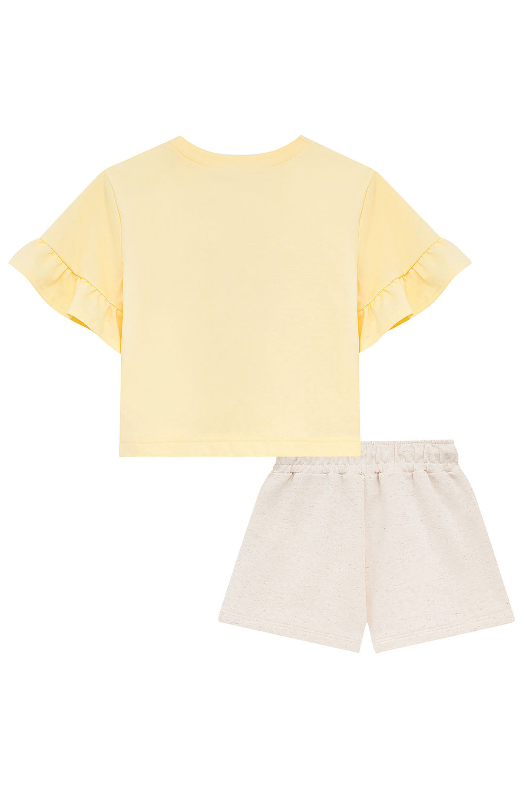 Conjunto de blusa em meia malha e shorts em moletom sem pelúcia 96599 Kukiê Infantil Menina Conjunto de blusa em meia malha e shorts em moletom sem pelúcia 96599 Kukiê Infantil Menina