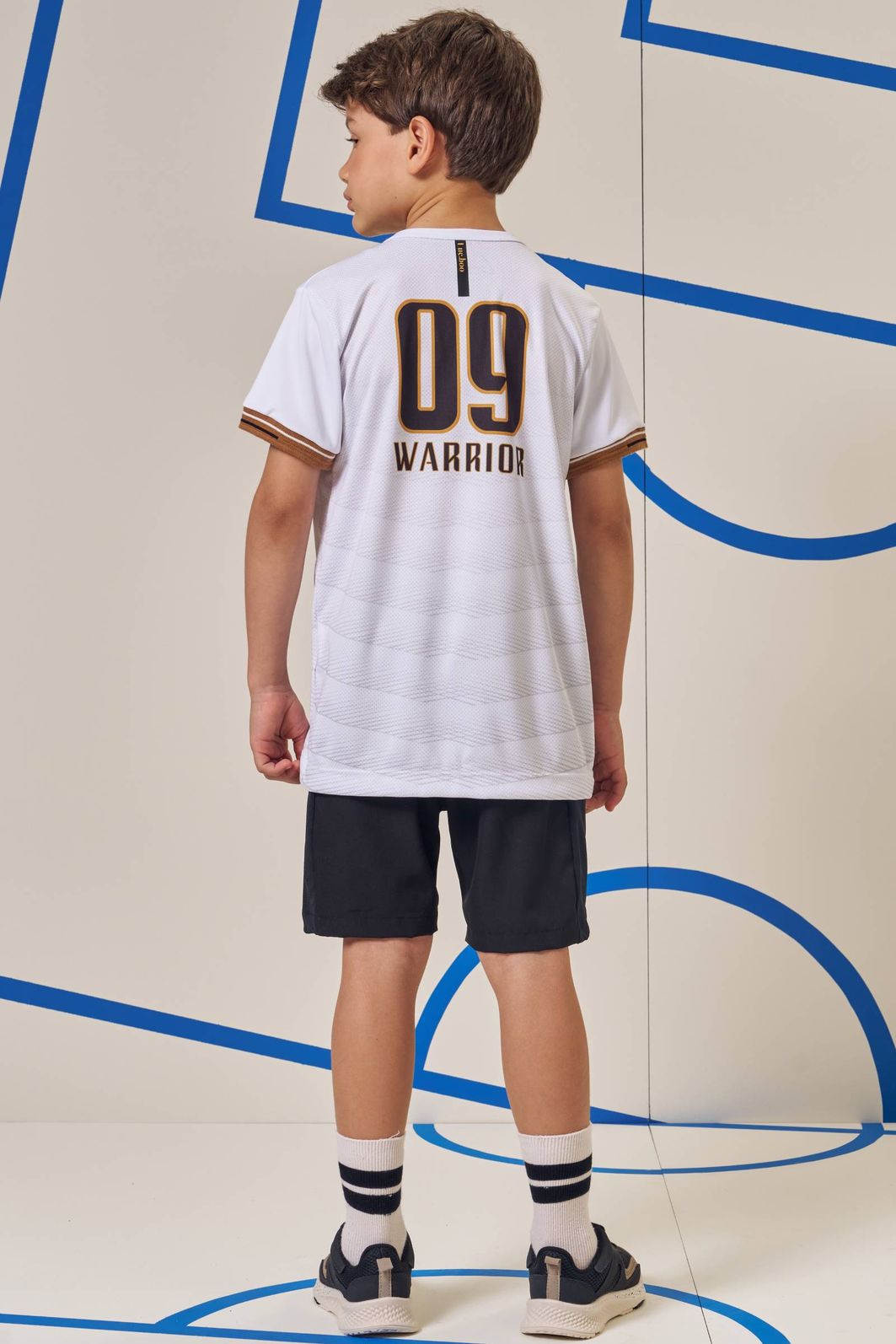 Conjunto de camiseta em malha dry sport e bermuda em nylon super soft com elastano 96733 LucBoo Infantil Menino