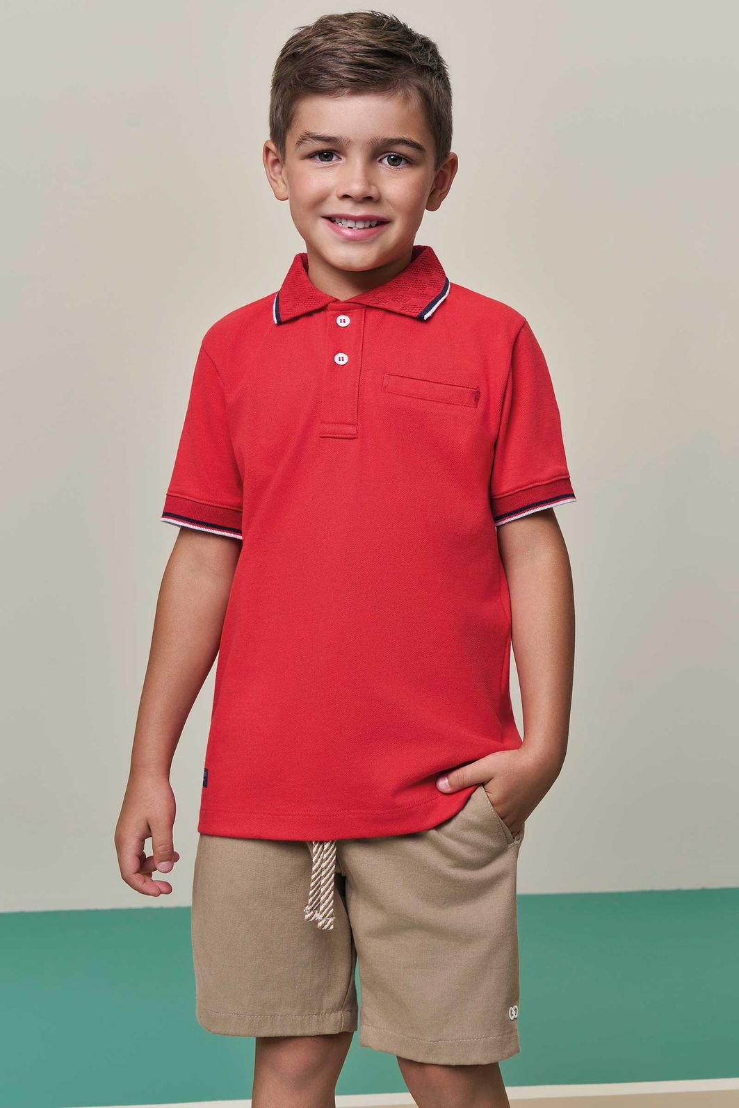 Bermuda em sarja girassol com elastano 98405 LucBoo Infantil Menino Bermuda em sarja girassol com elastano 98405 LucBoo Infantil Menino