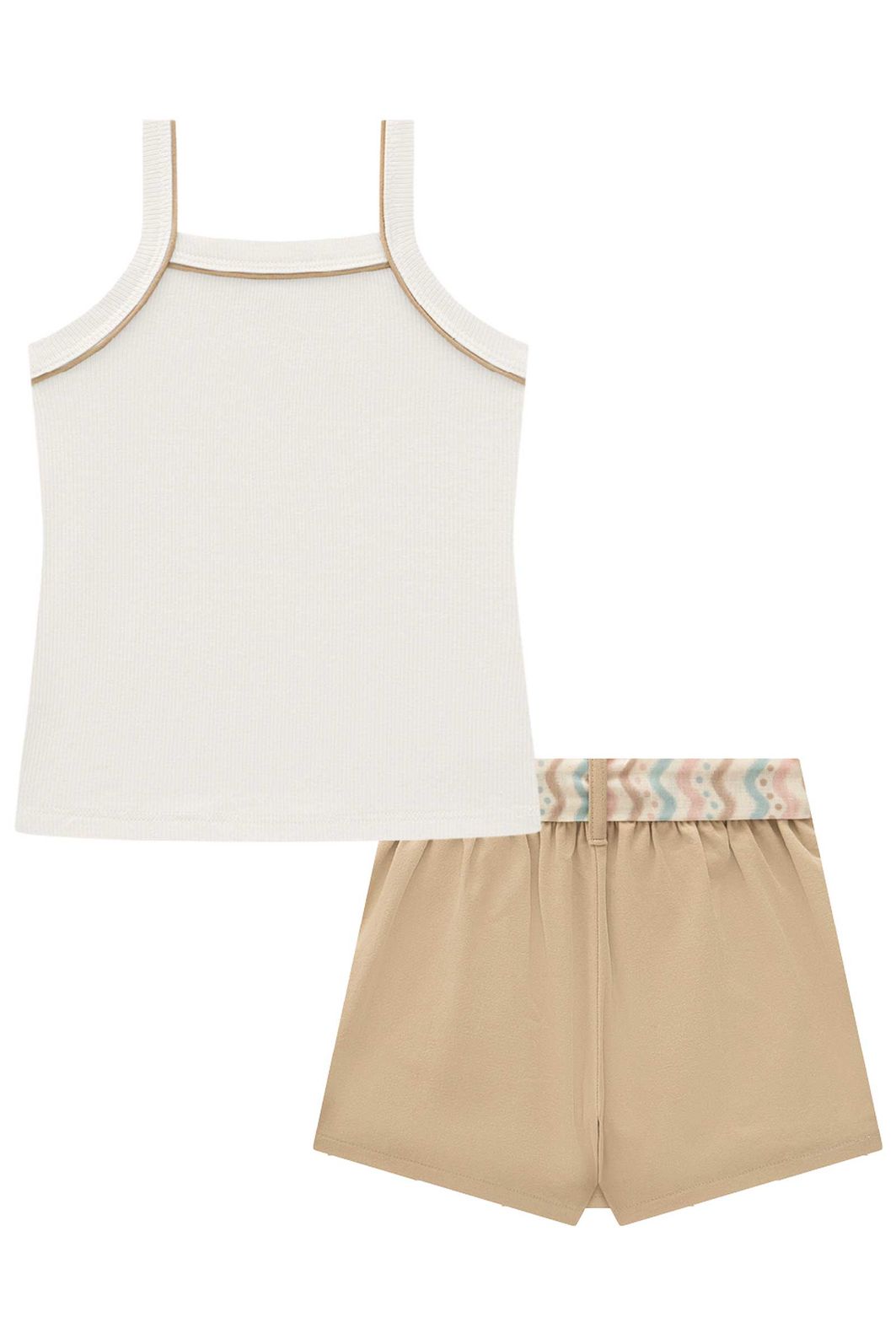 Conjunto de regata em canelado liz e short saia em sarja com elastano 97047 Infanti Infantil Menina Conjunto de regata em canelado liz e short saia em sarja com elastano 97047 Infanti Infantil Menina