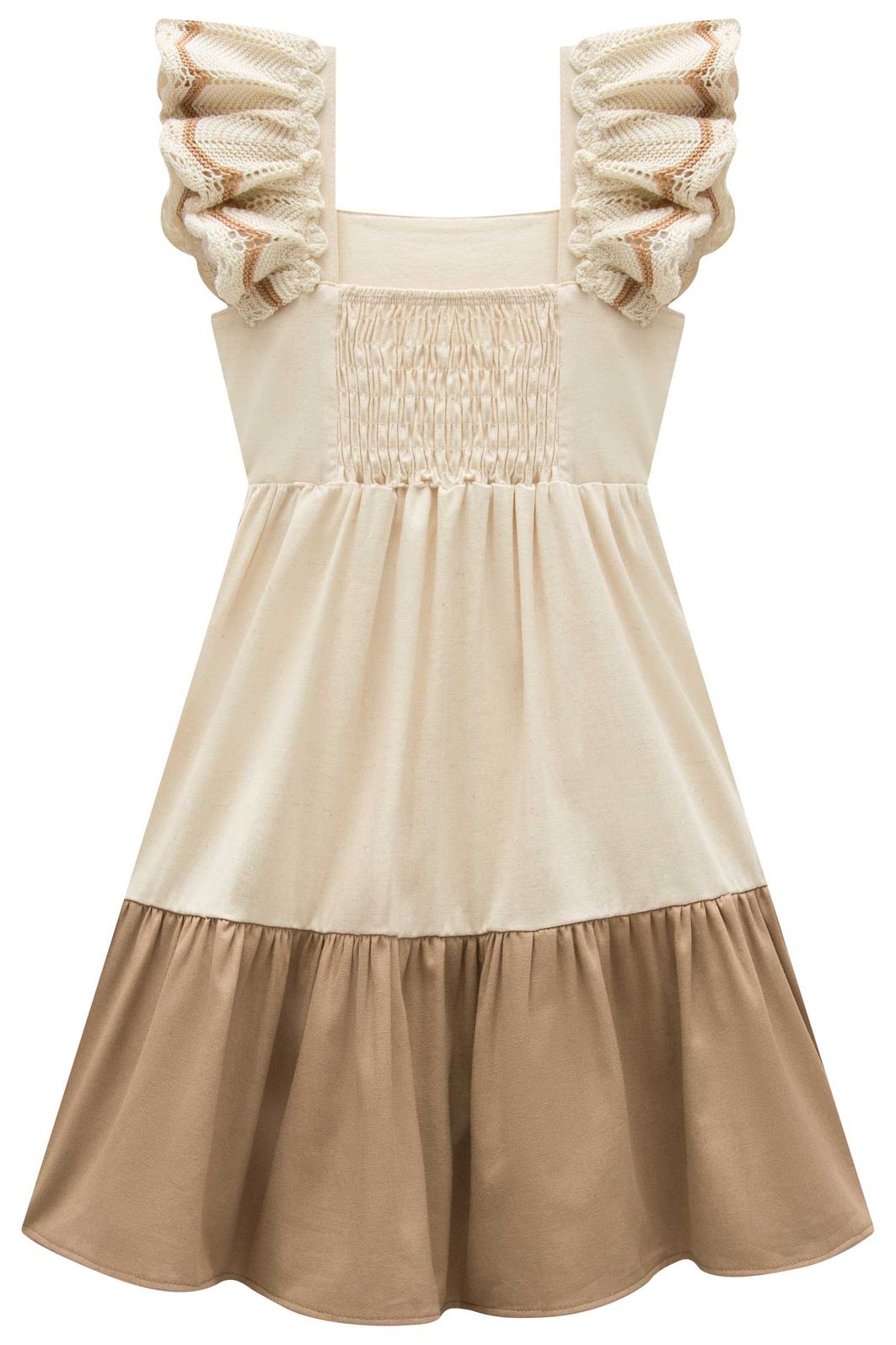 Vestido em linho santorine com elastano e tricot 100% algodão 98784 Infanti Infantil Menina Vestido em linho santorine com elastano e tricot 100% algodão 98784 Infanti Infantil Menina