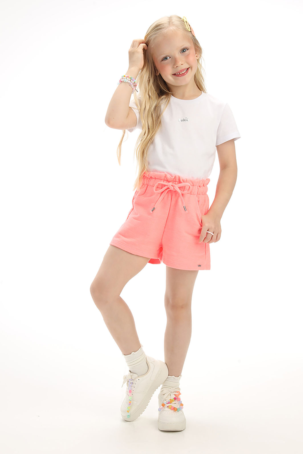 Shorts em moletom sem pelúcia 94351 Kukiê Infantil Menina Shorts em moletom sem pelúcia 94351 Kukiê Infantil Menina