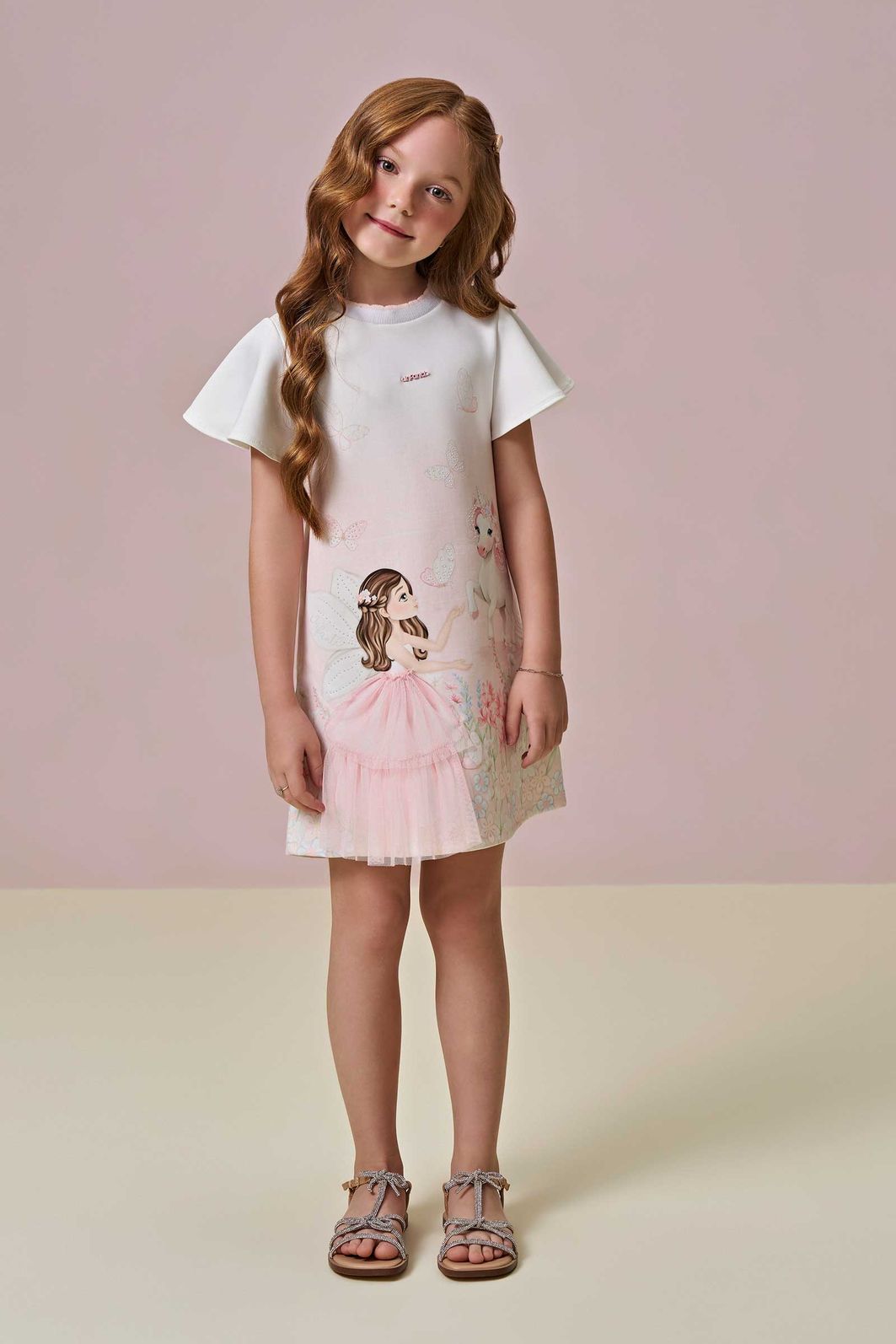 Vestido em fly tech 95832 Infanti Infantil Menina Vestido em fly tech 95832 Infanti Infantil Menina