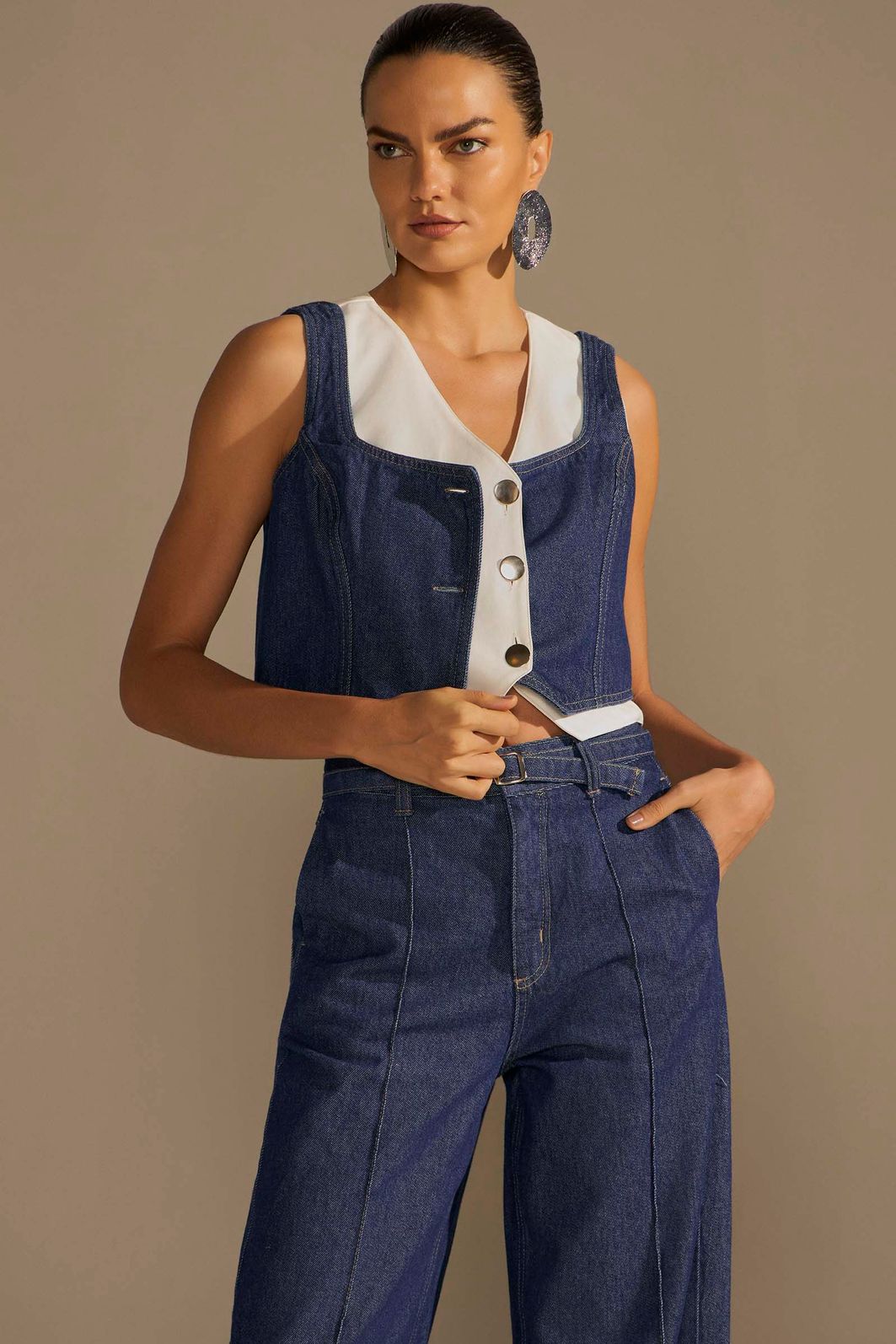 Colete em denim 94984 Linzzi Colete em denim 94984 Linzzi