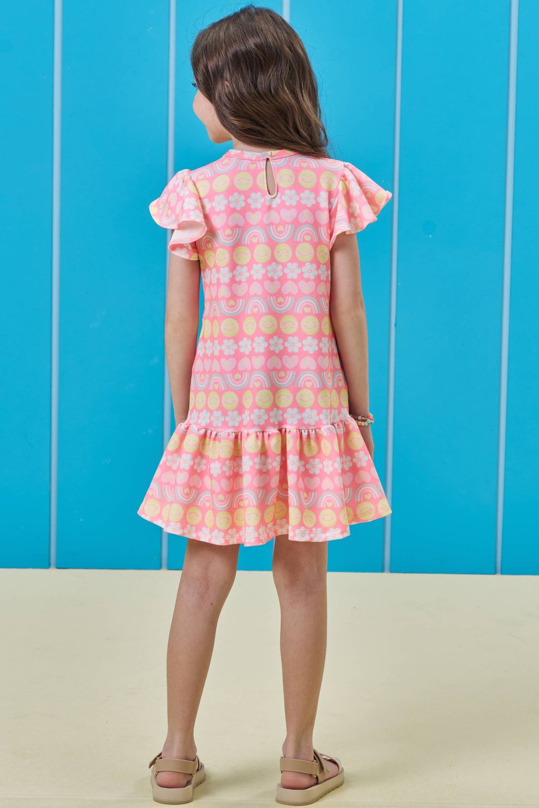 Vestido em molecotton 95082 Kukiê Infantil Menina Vestido em molecotton 95082 Kukiê Infantil Menina