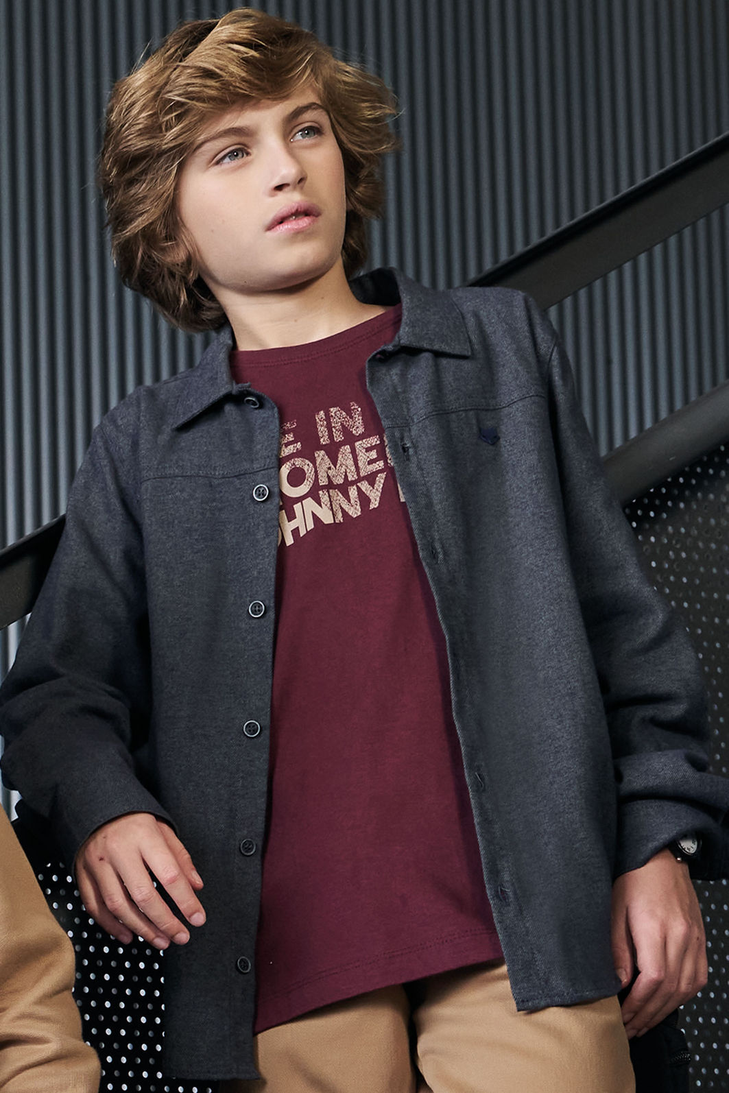 Camisa em flanela melange 91783 Johnny Fox Teen Menino Camisa em flanela melange 91783 Johnny Fox Teen Menino