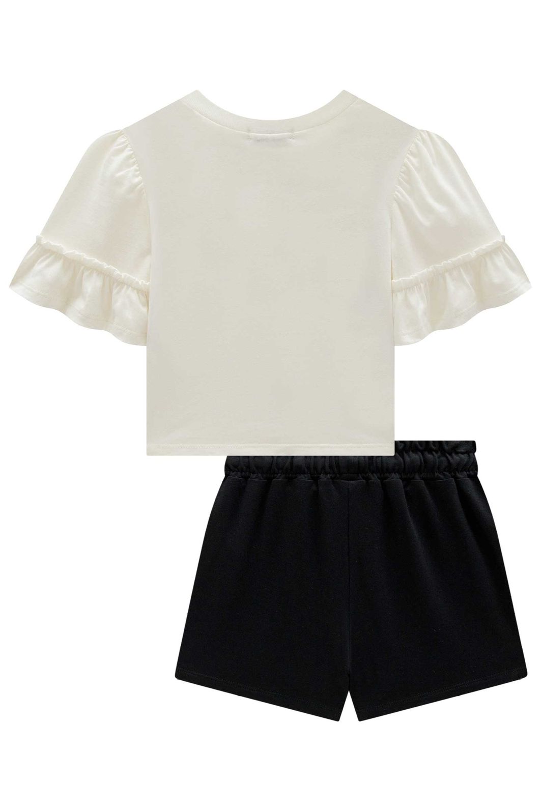 Conjunto de blusa em meia malha e short saia em molevisco 98719 Infanti Infantil Menina Conjunto de blusa em meia malha e short saia em molevisco 98719 Infanti Infantil Menina