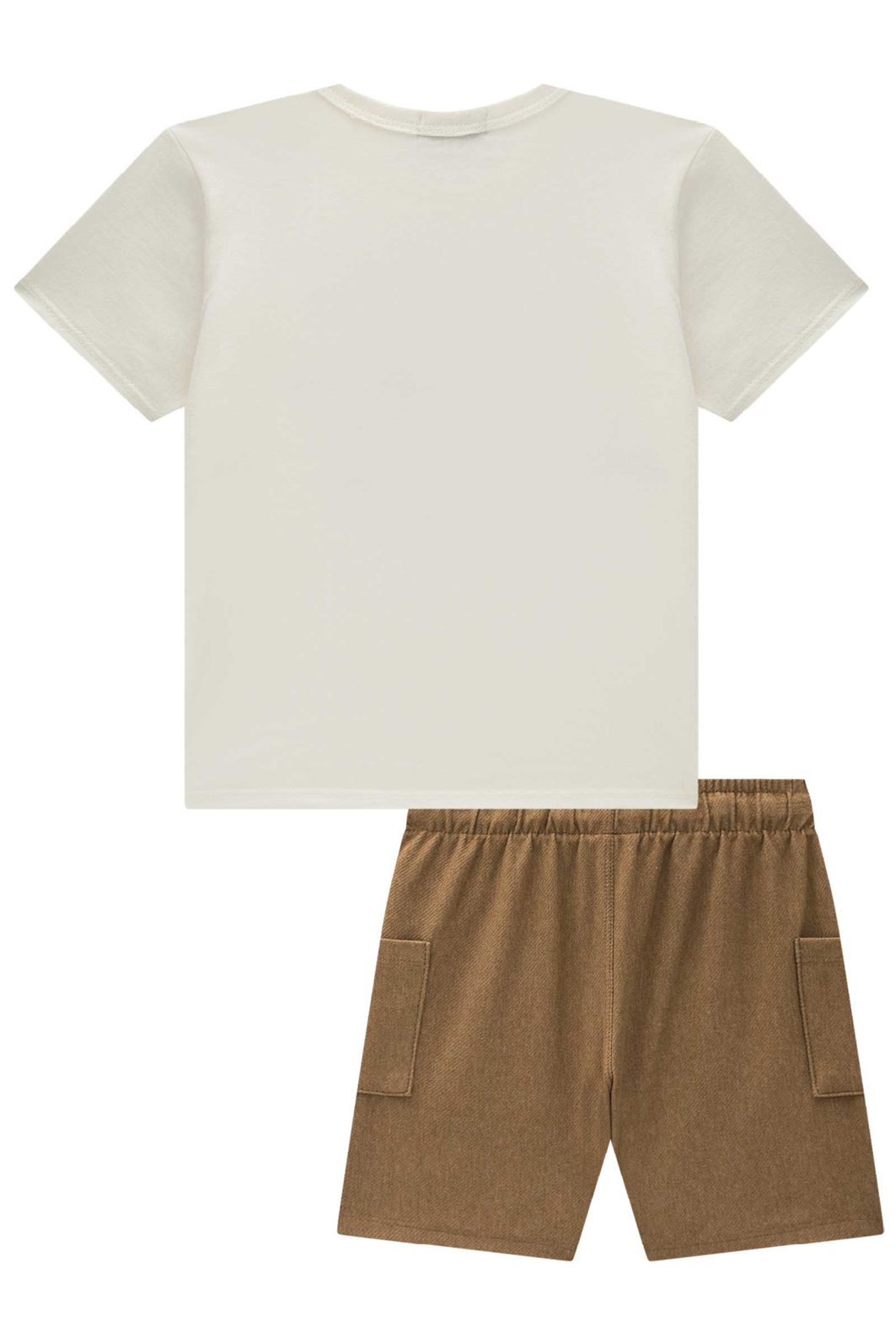 Conjunto de camiseta em meia malha e bermuda em cotton jeans com elastano 94553 LucBoo Infantil Menino Conjunto de camiseta em meia malha e bermuda em cotton jeans com elastano 94553 LucBoo Infantil Menino