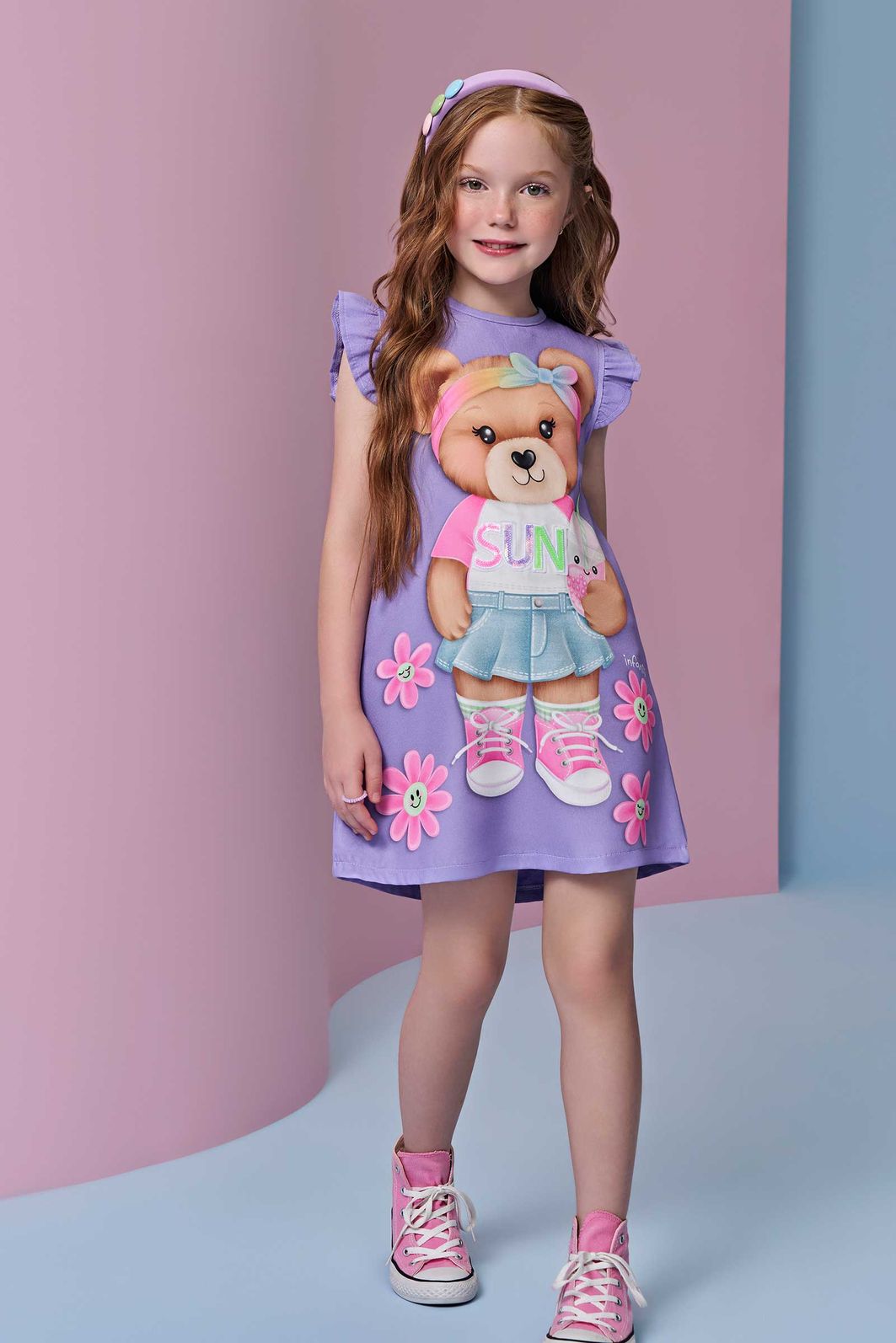 Vestido em blend de viscose 93214 Infanti Infantil Menina Vestido em blend de viscose 93214 Infanti Infantil Menina