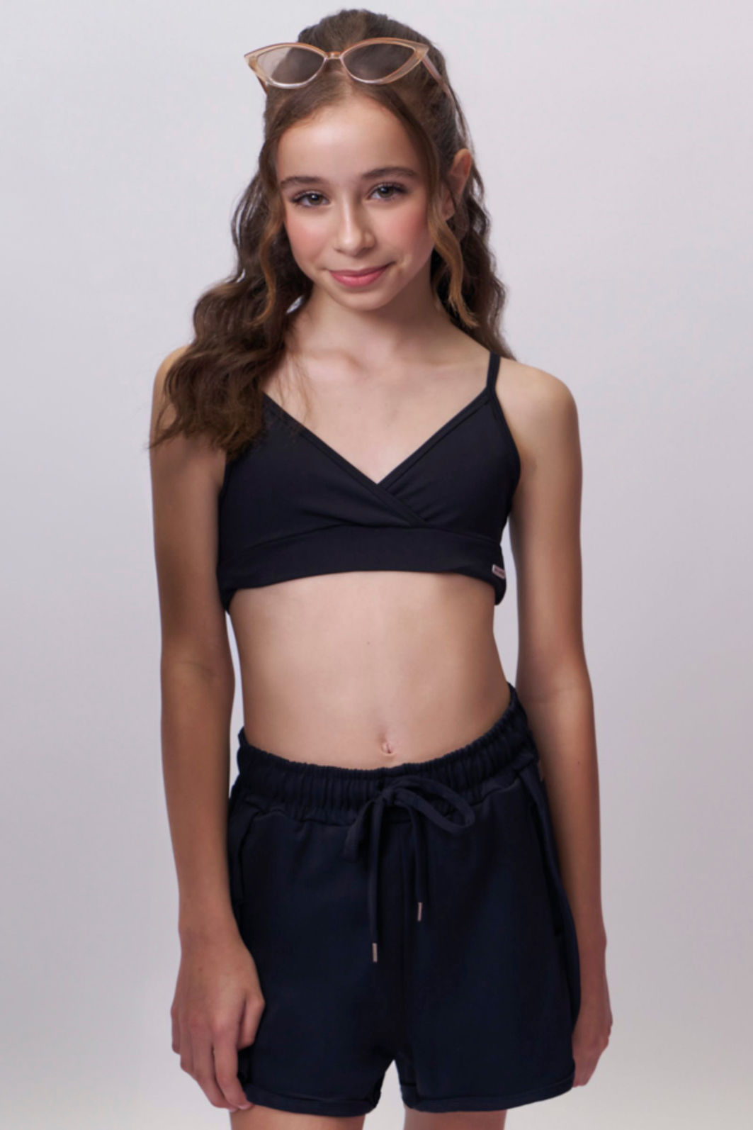 Shorts em malha poliamida UV50 96264 Vic Teen Menina Shorts em malha poliamida UV50 96264 Vic Teen Menina