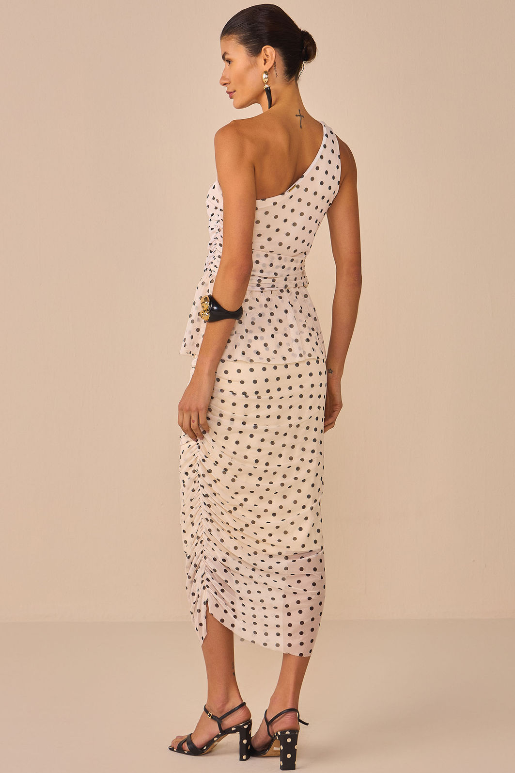 Saia midi em tule estampado poá 97226 Linzzi Saia midi em tule estampado poá 97226 Linzzi
