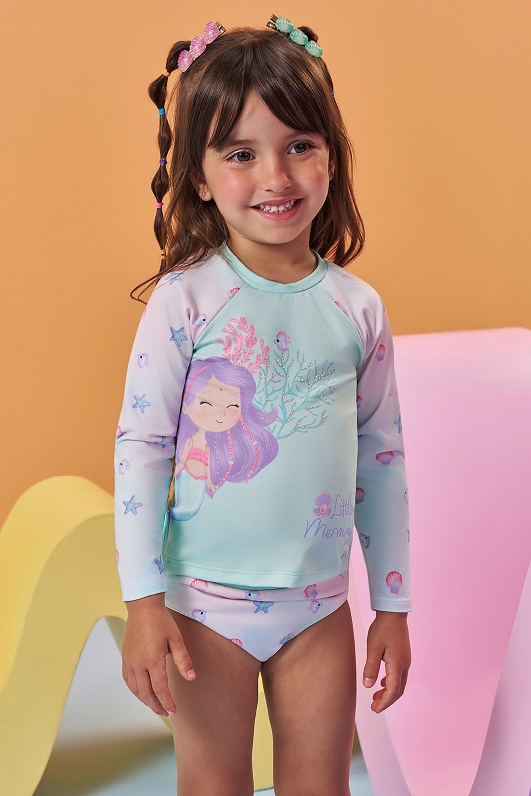 Conjunto de blusa e calcinha em malha com proteção UV50+ 93237 Kukiê Bebê Menina Conjunto de blusa e calcinha em malha com proteção UV50+ 93237 Kukiê Bebê Menina