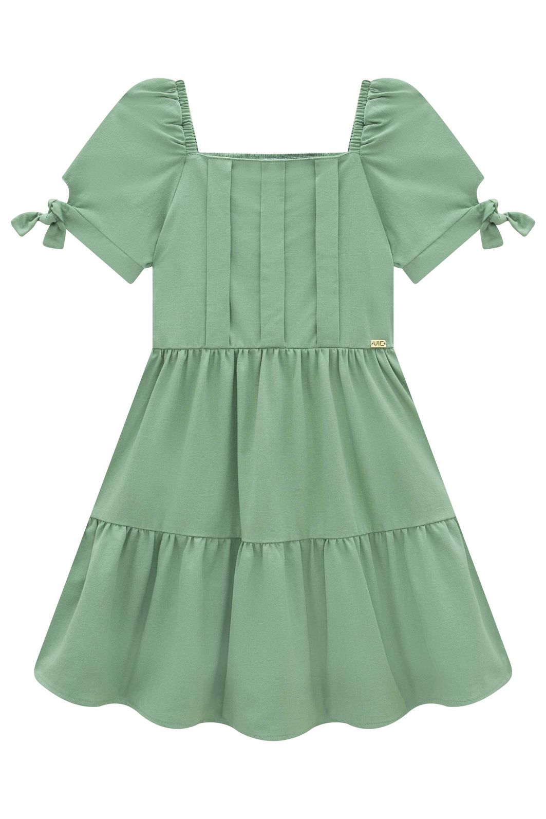 Vestido em linho com elastano 98888 Vic Teen Menina Vestido em linho com elastano 98888 Vic Teen Menina