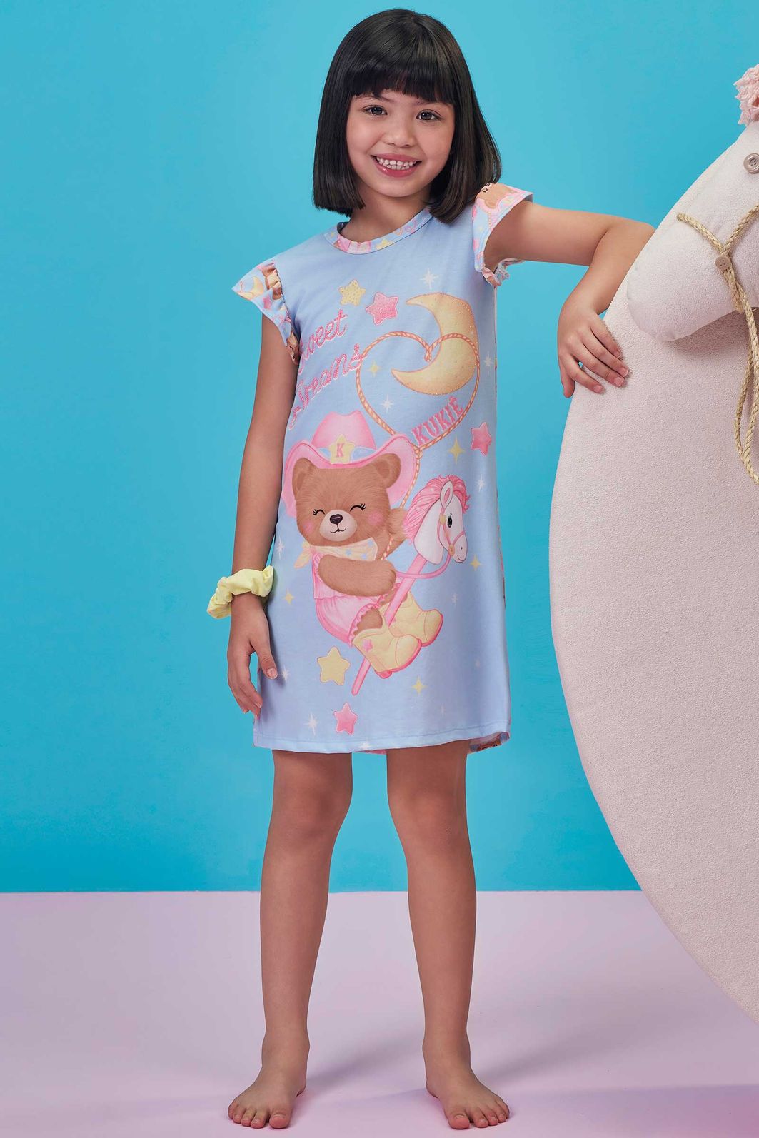 Camisola em malha fresh 99702 Kukiê Infantil Menina Camisola em malha fresh 99702 Kukiê Infantil Menina